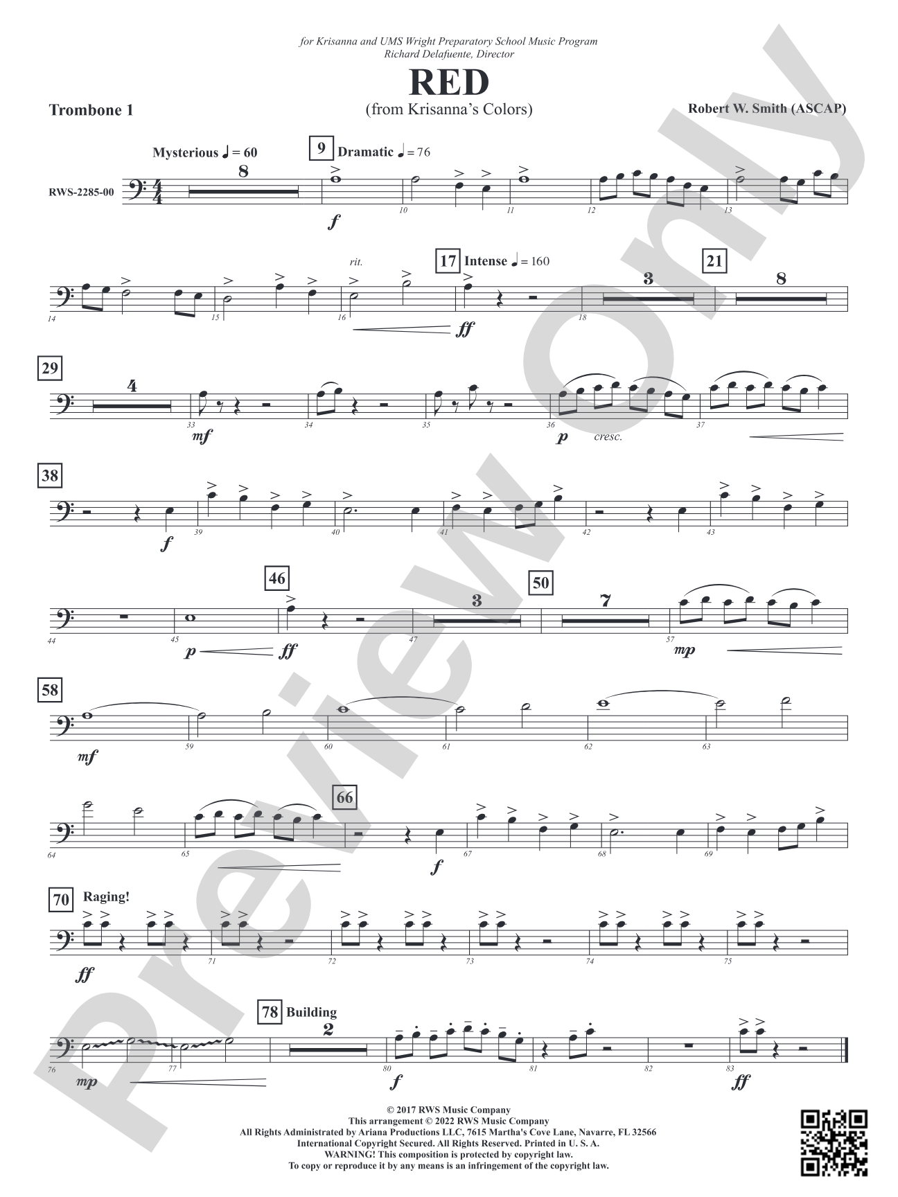 Red - From Krisanna's Colors: 1st Trombone