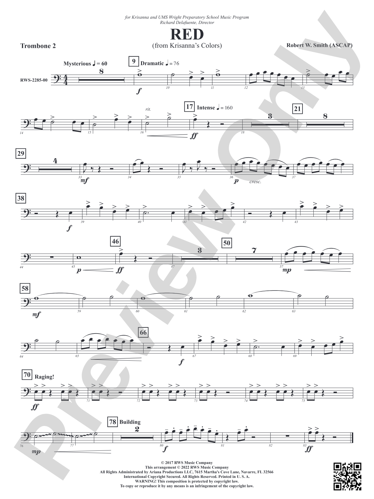 Red - From Krisanna's Colors: 2nd Trombone