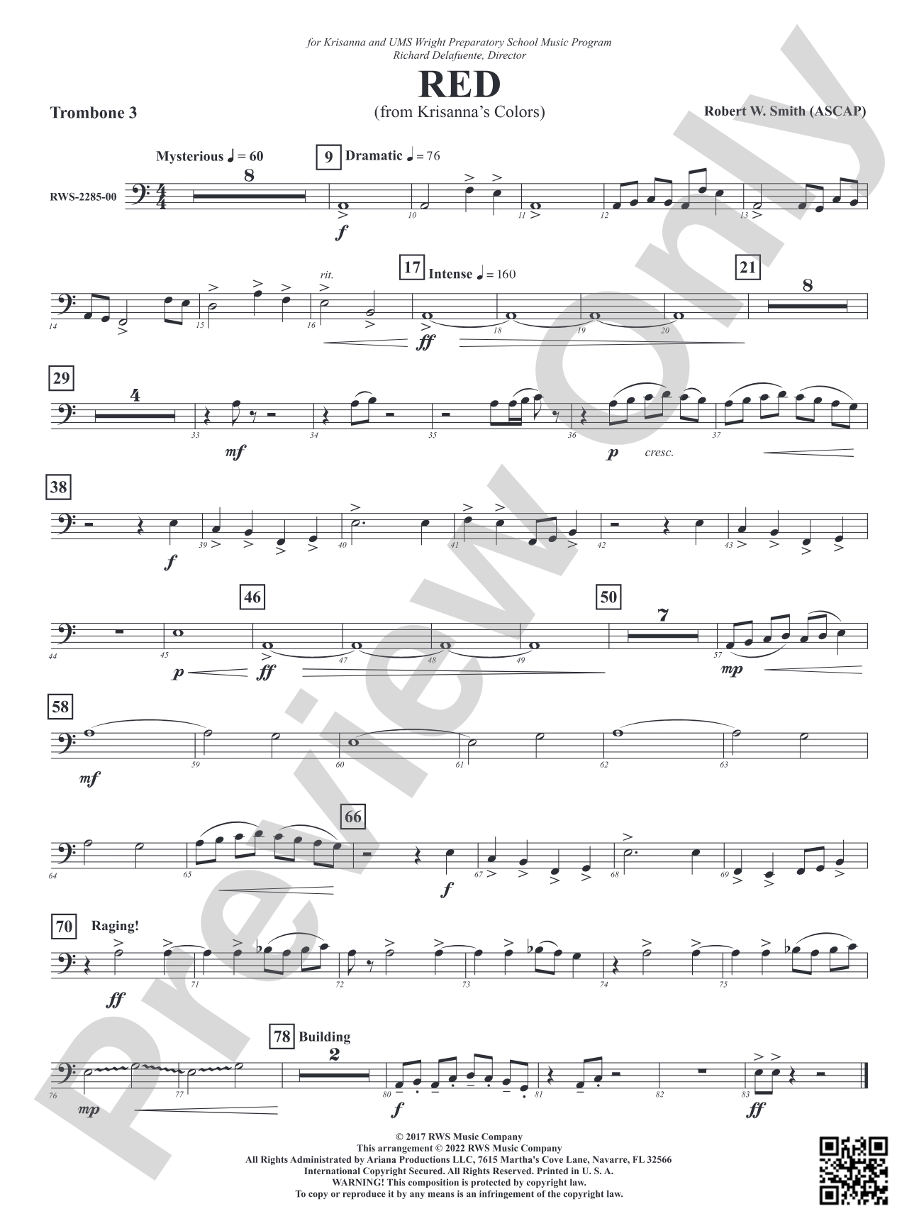 Red - From Krisanna's Colors: 3rd Trombone
