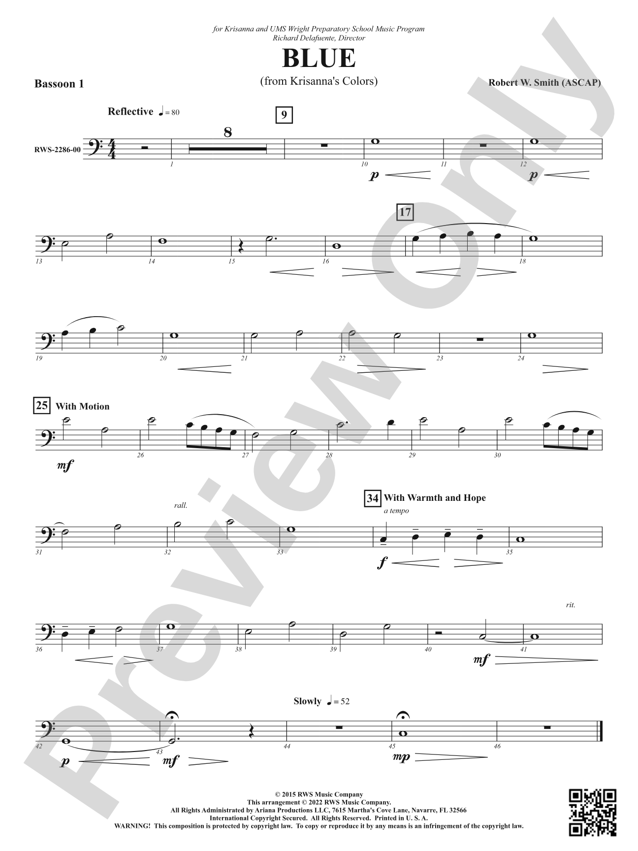 Blue - From Krisanna's Colors: Bassoon