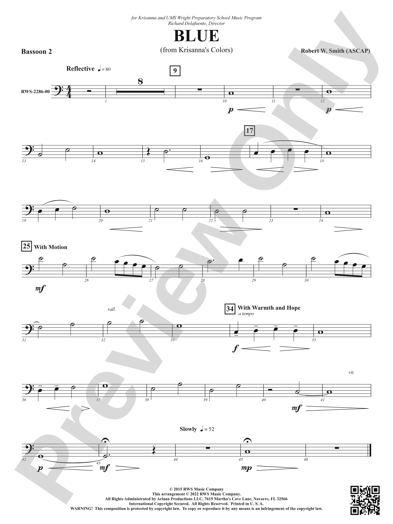 Blue - From Krisanna's Colors: 2nd Bassoon