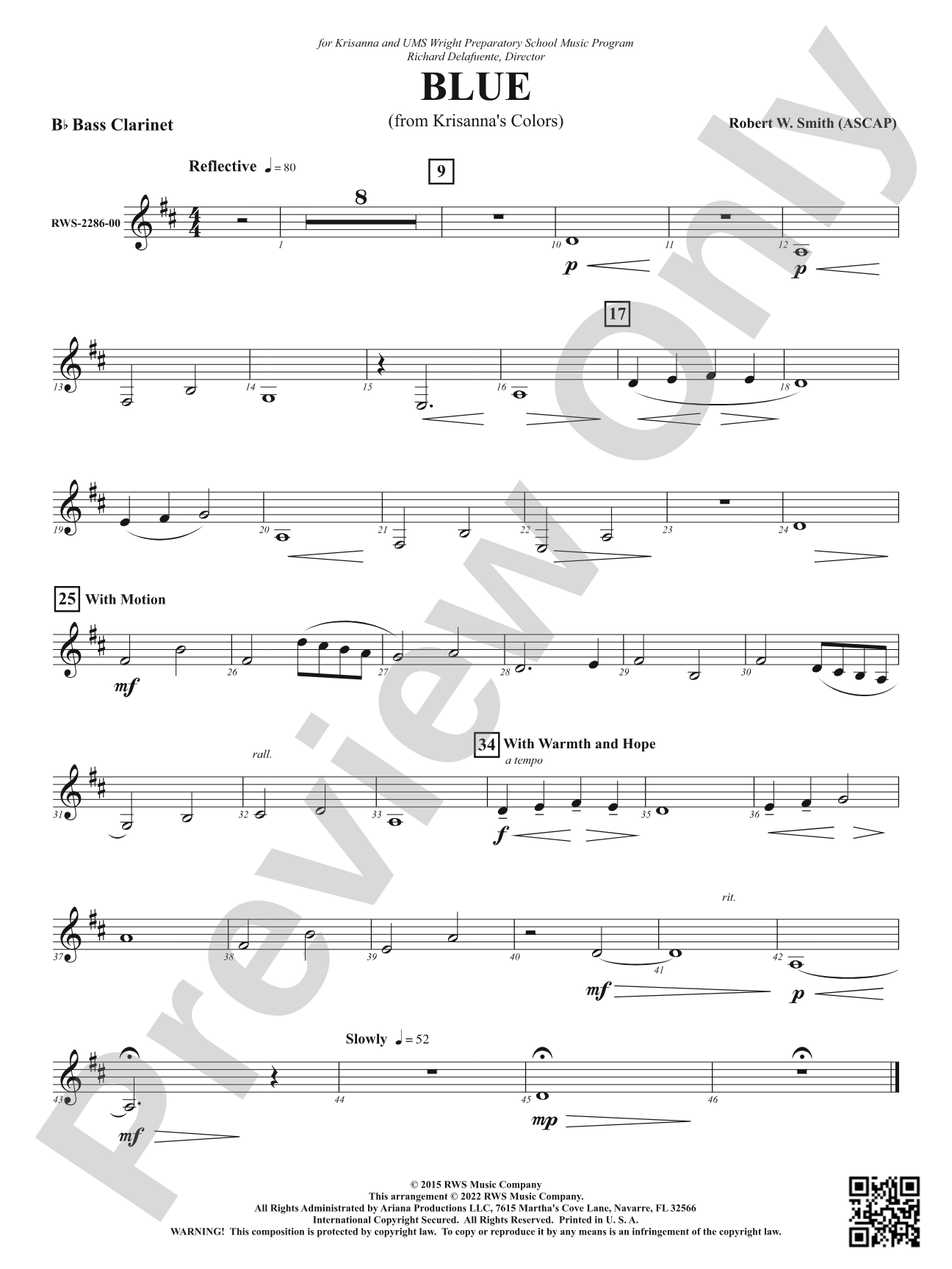 Blue - From Krisanna's Colors: B-flat Bass Clarinet