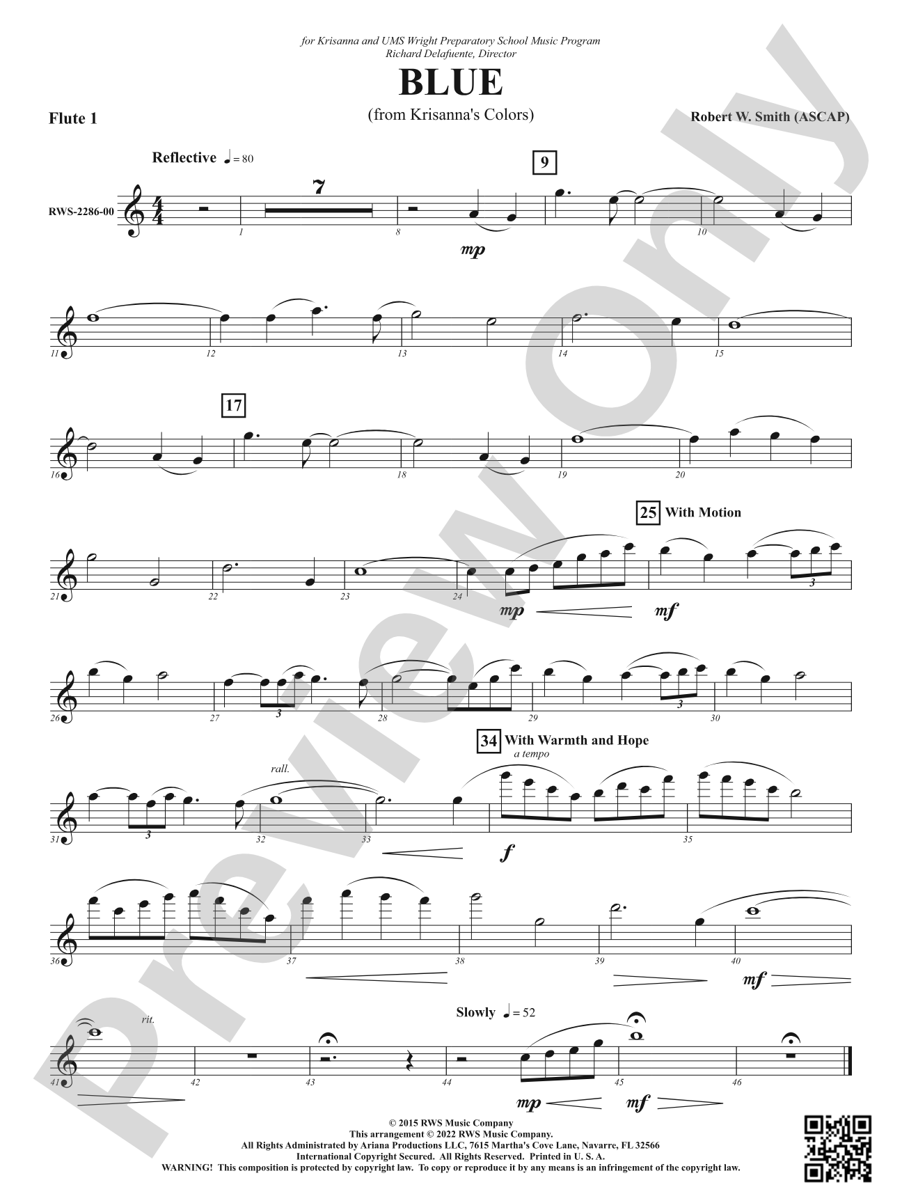 Blue - From Krisanna's Colors: 1st Flute