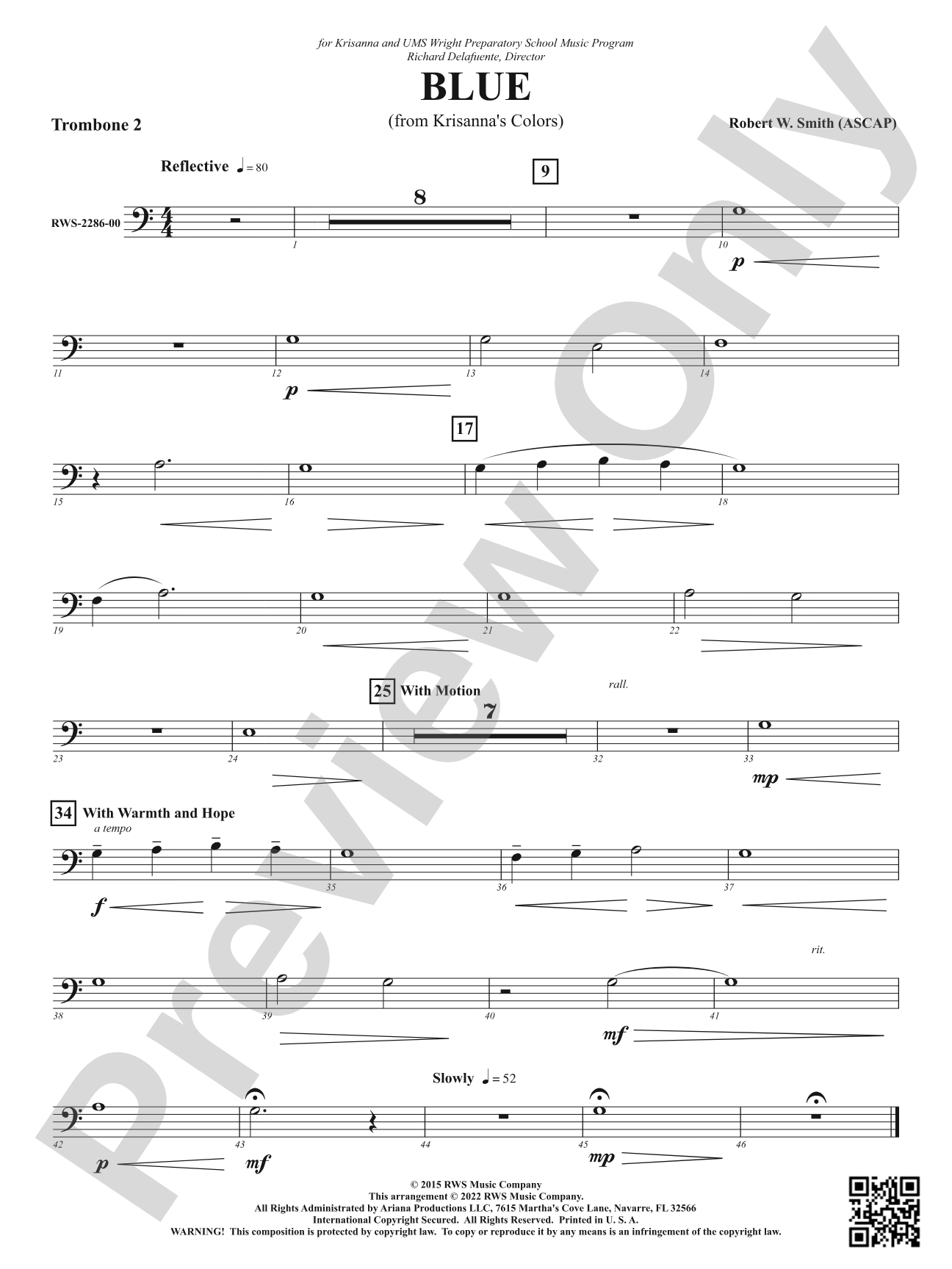 Blue - From Krisanna's Colors: 2nd Trombone