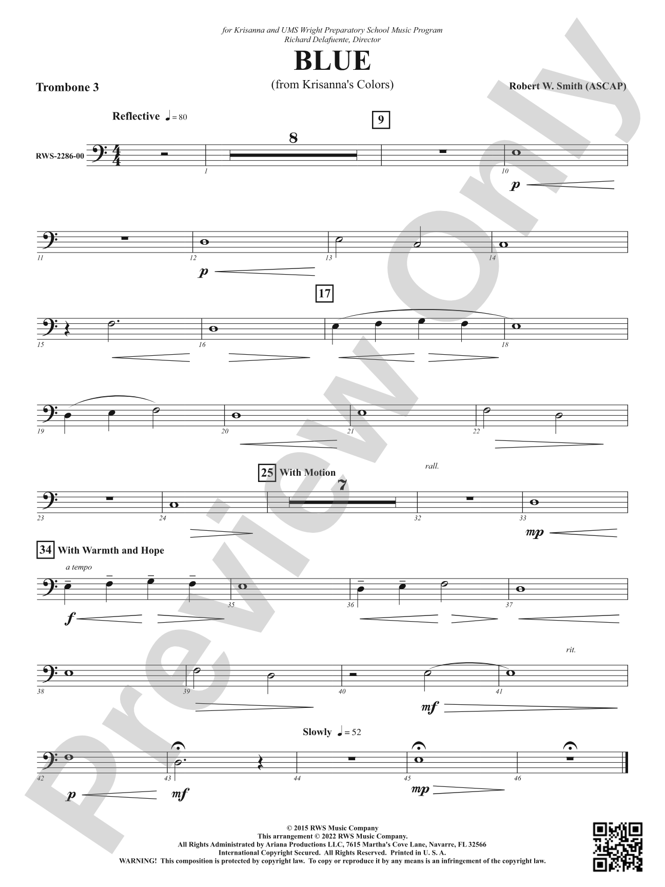 Blue - From Krisanna's Colors: 3rd Trombone