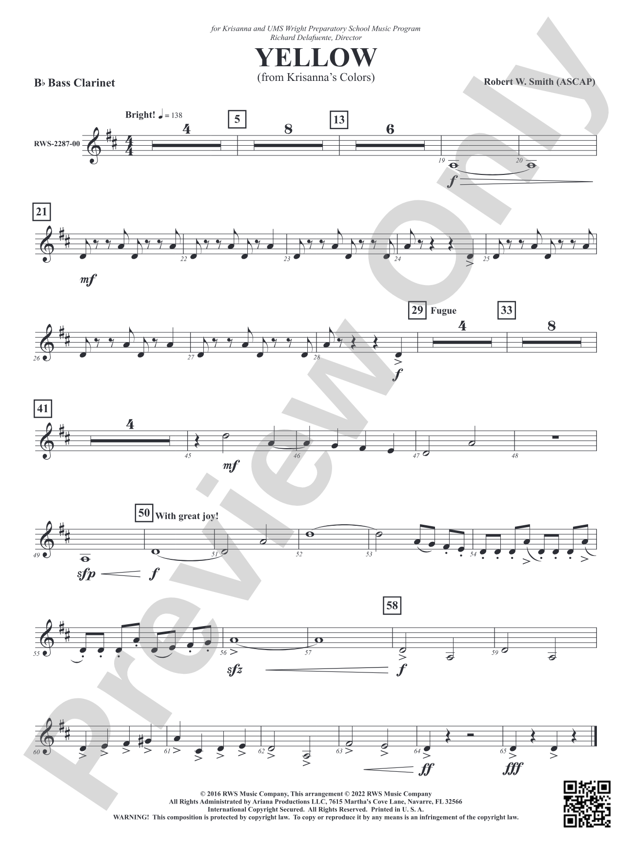 Yellow - From Krisanna's Colors: Bass Clarinet