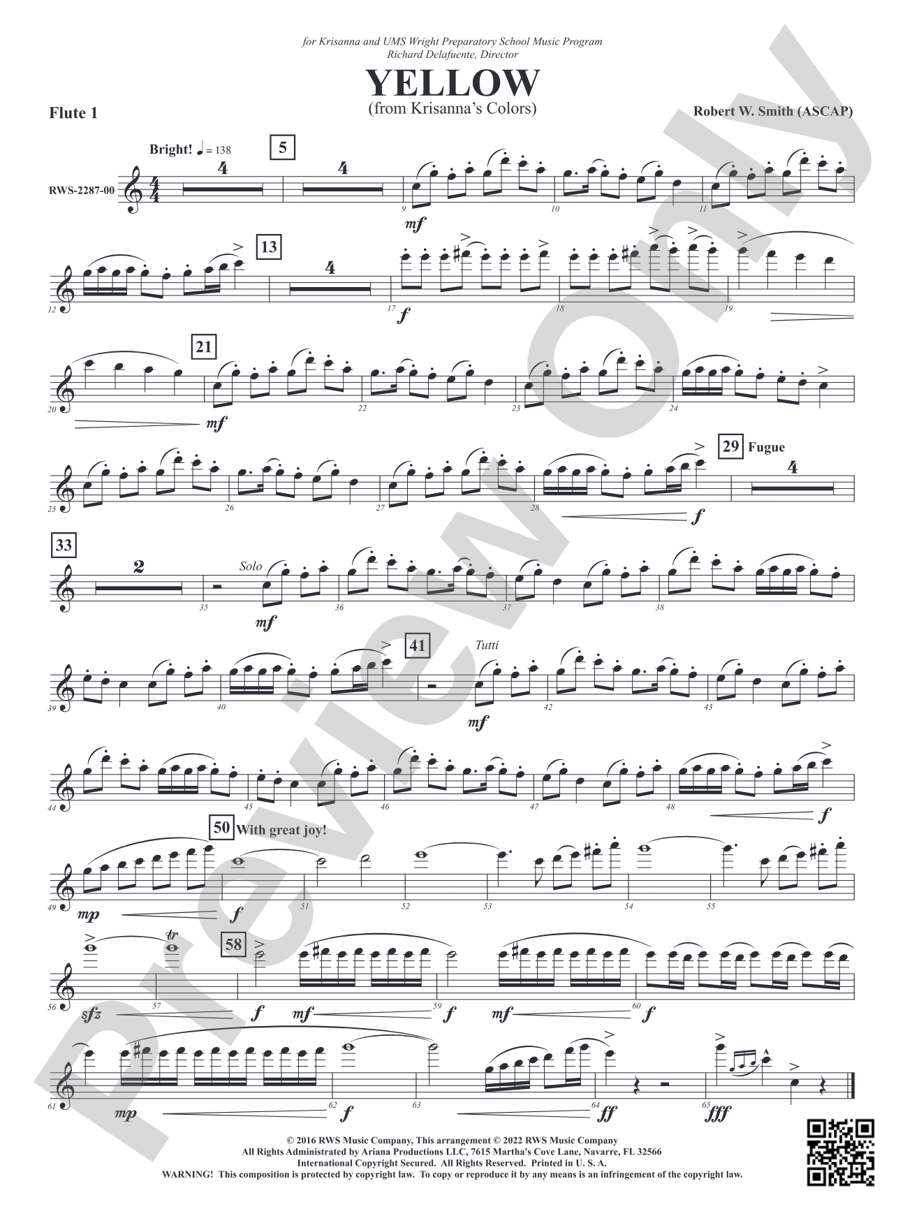 Yellow - From Krisanna's Colors: 1st Flute