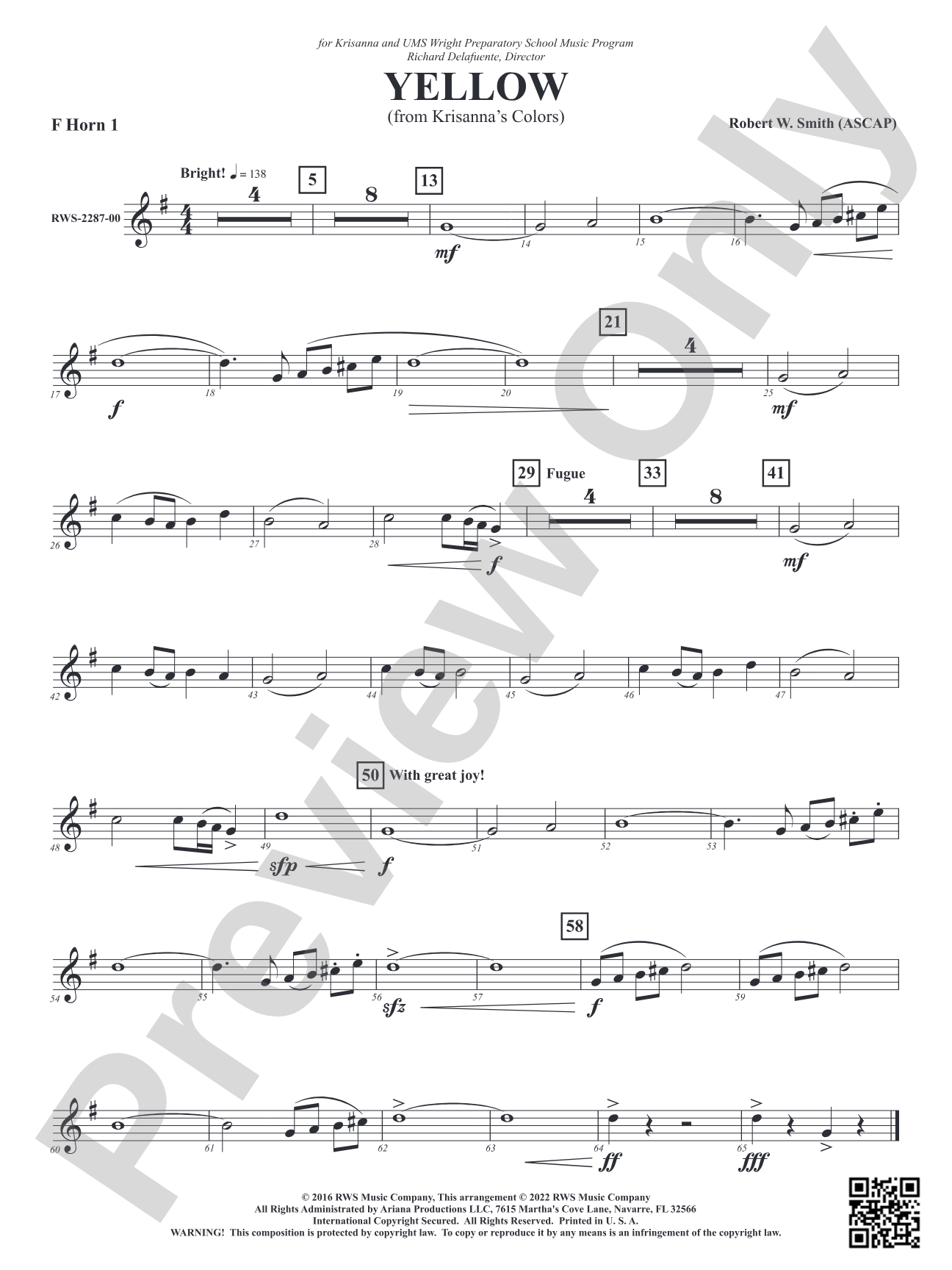 Yellow - From Krisanna's Colors: 1st F Horn