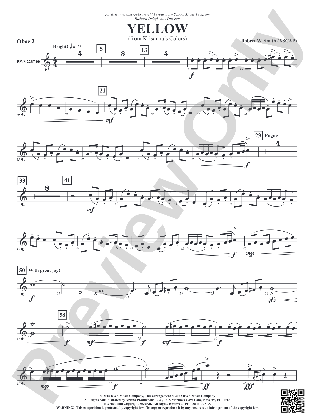 Yellow - From Krisanna's Colors: 2nd Oboe