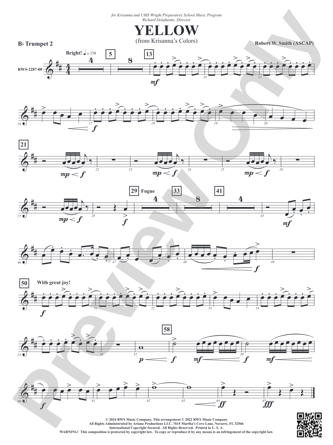 Yellow - From Krisanna's Colors: 2nd B-flat Trumpet