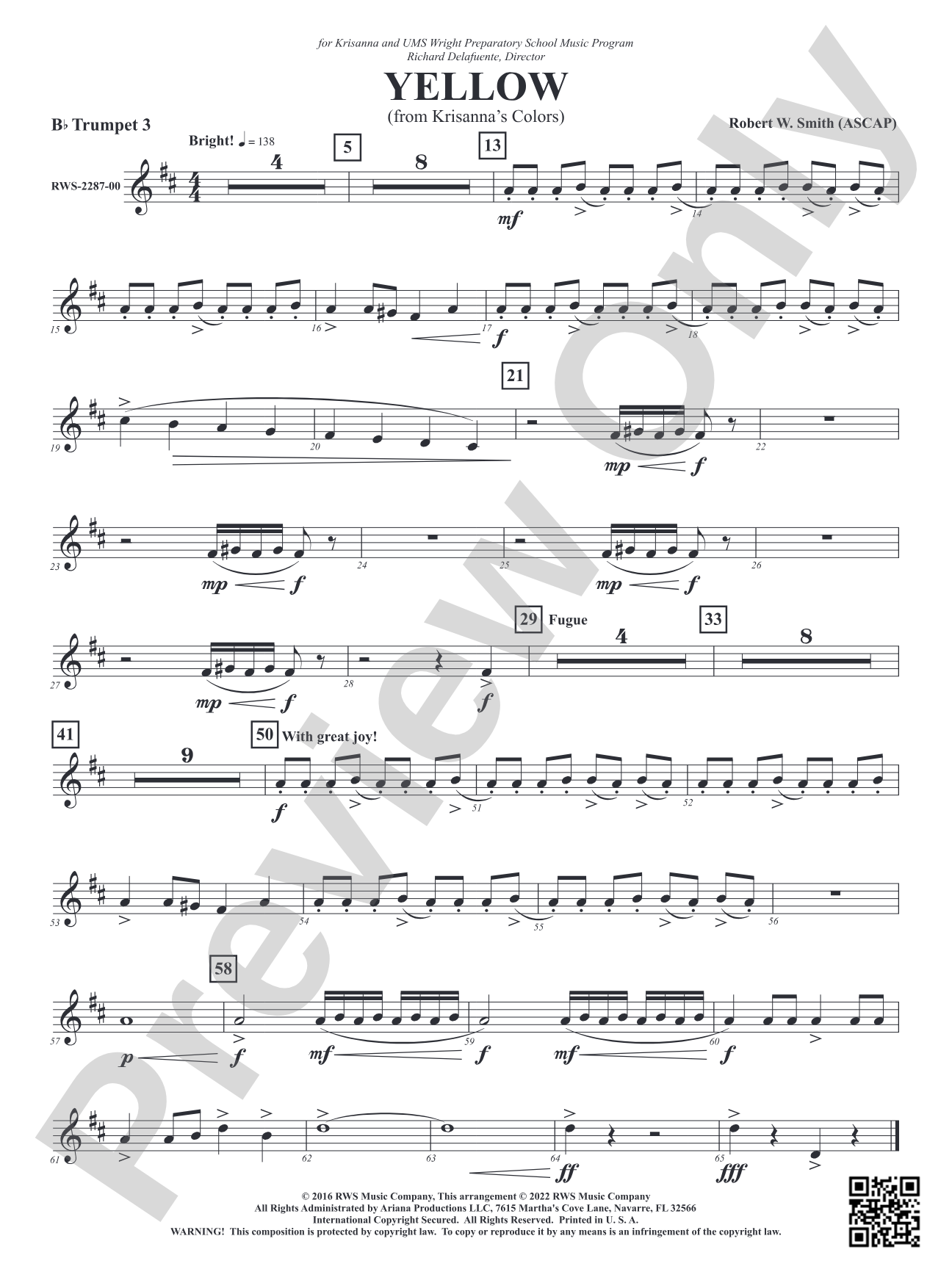 Yellow - From Krisanna's Colors: 3rd B-flat Trumpet
