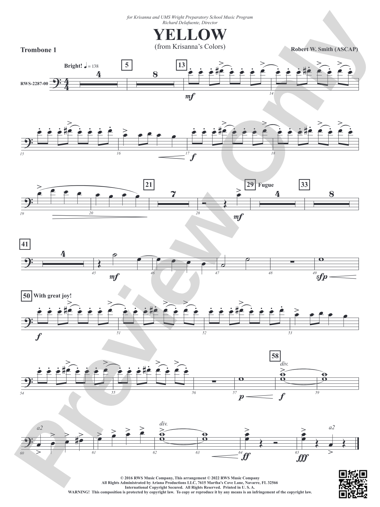 Yellow - From Krisanna's Colors: 1st Trombone