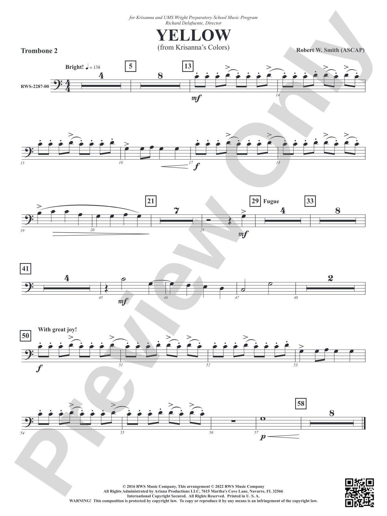 Yellow - From Krisanna's Colors: 2nd Trombone