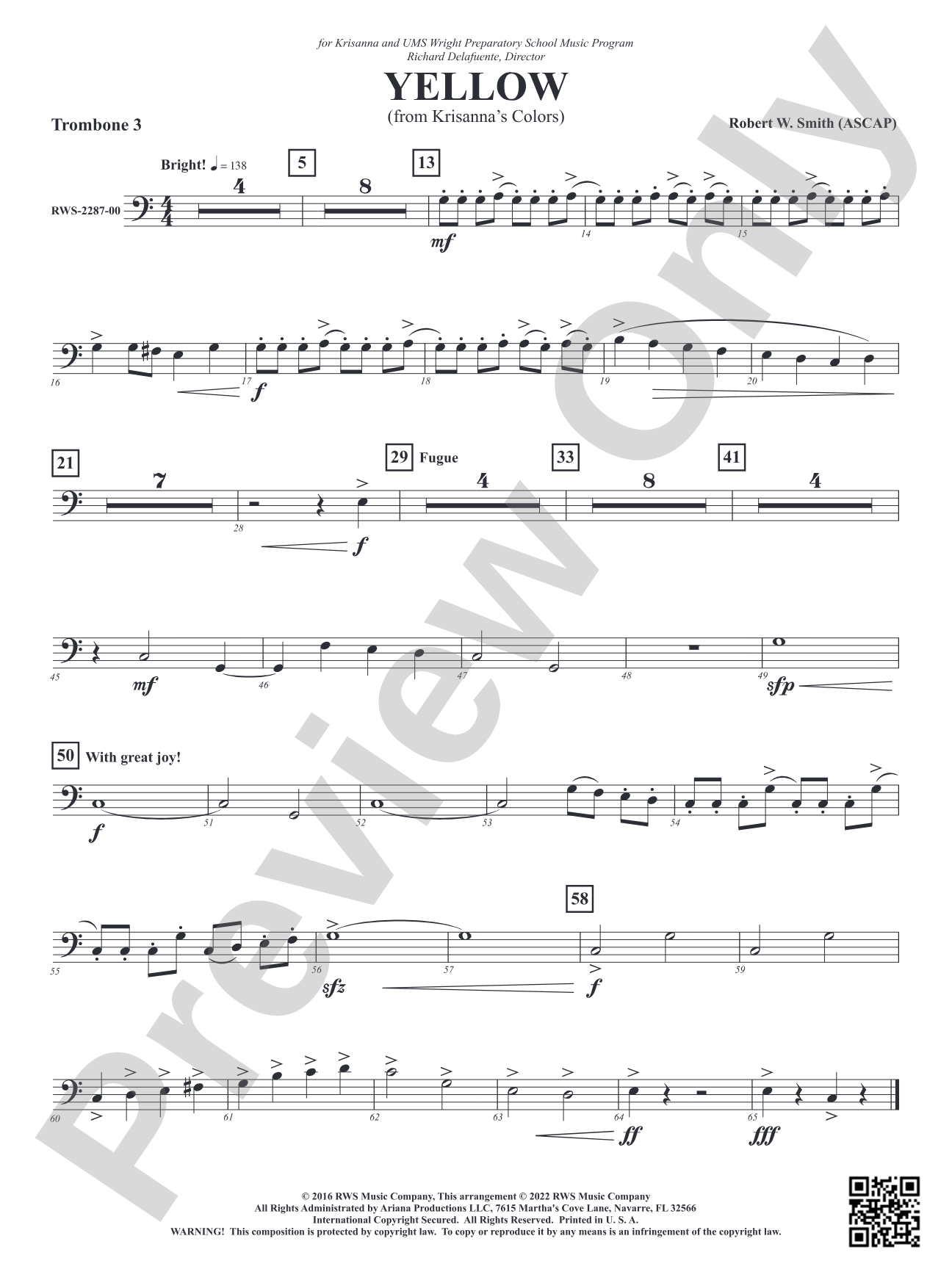 Yellow - From Krisanna's Colors: 3rd Trombone
