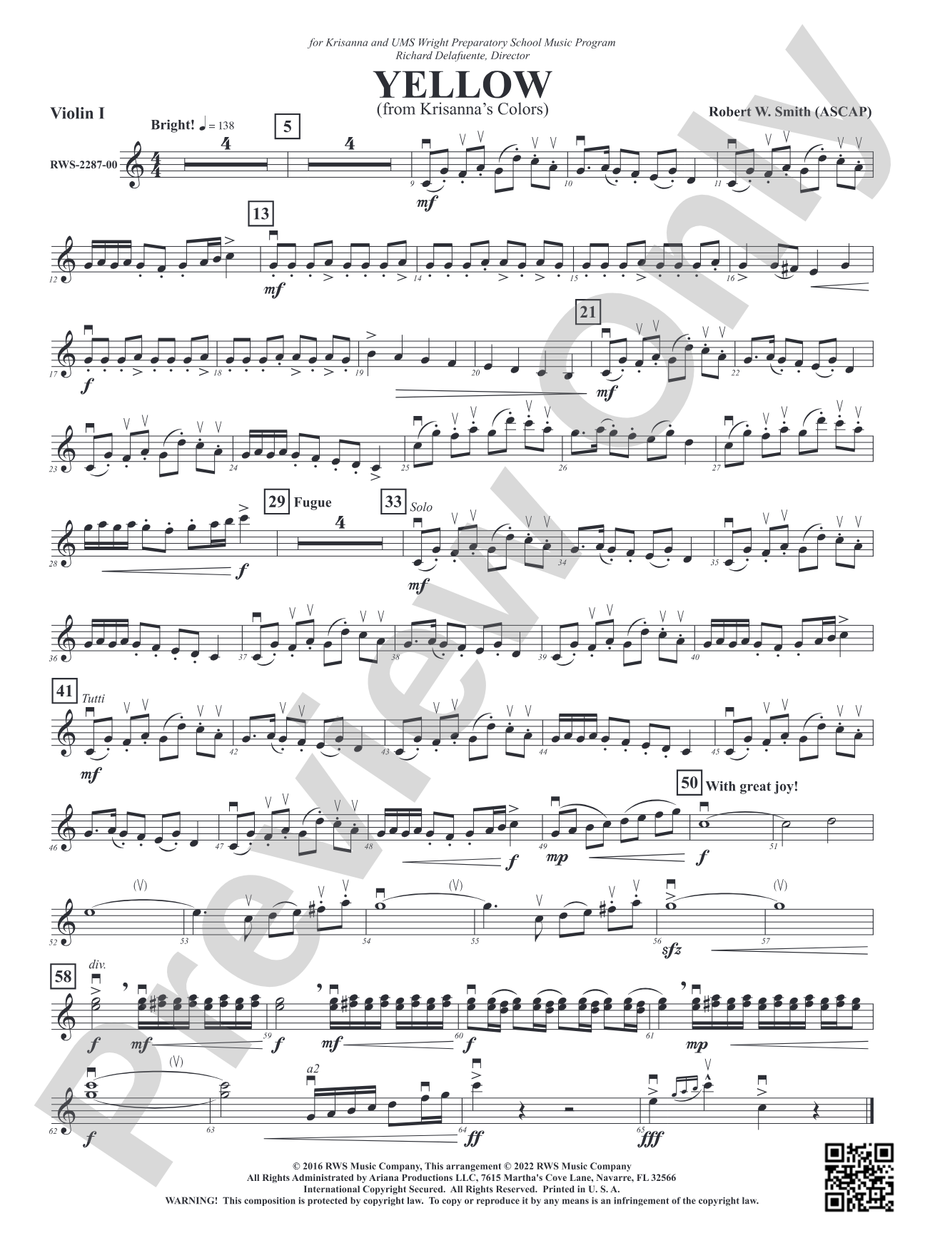Yellow - From Krisanna's Colors: 1st Violin