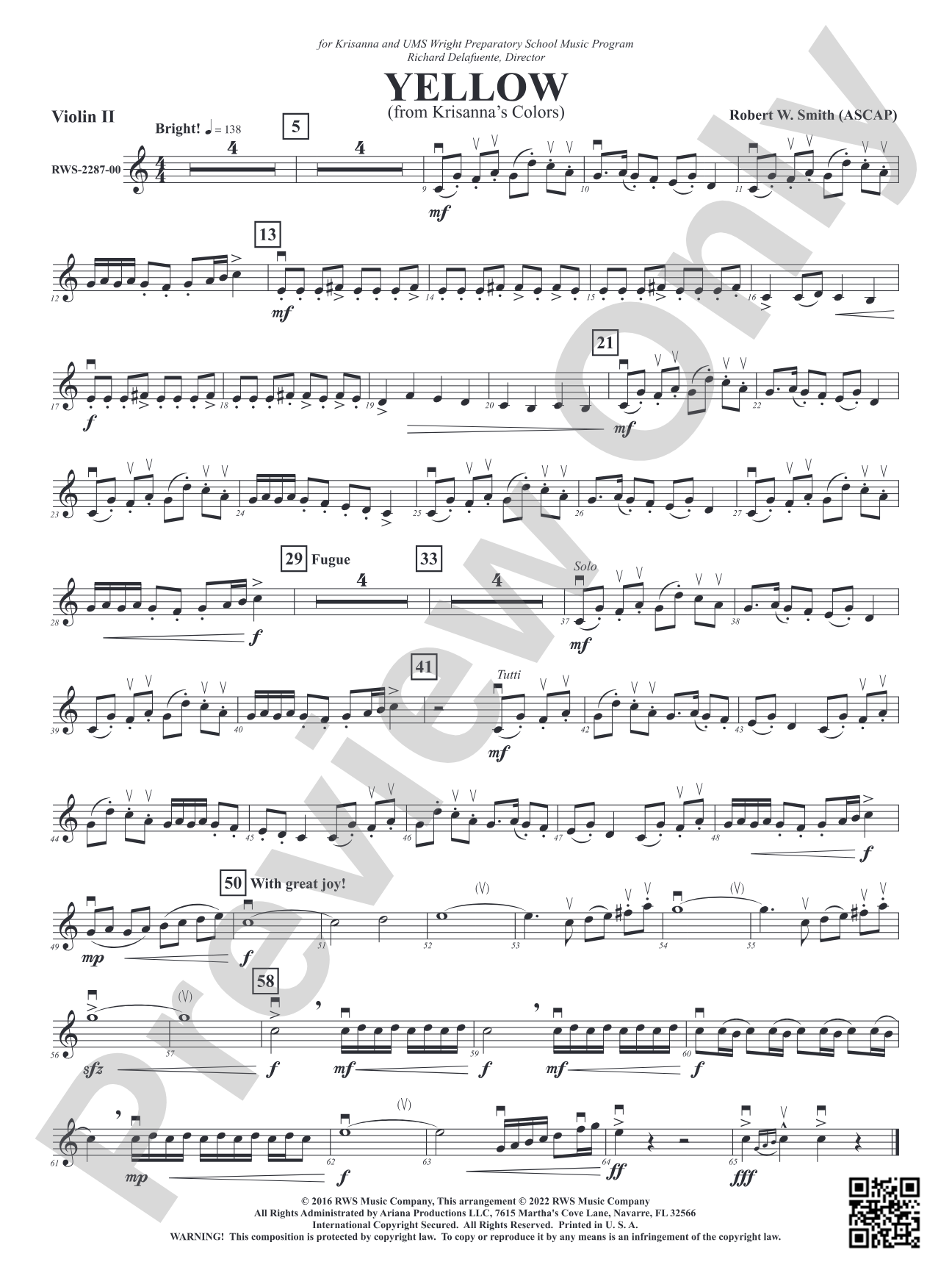 Yellow - From Krisanna's Colors: 2nd Violin