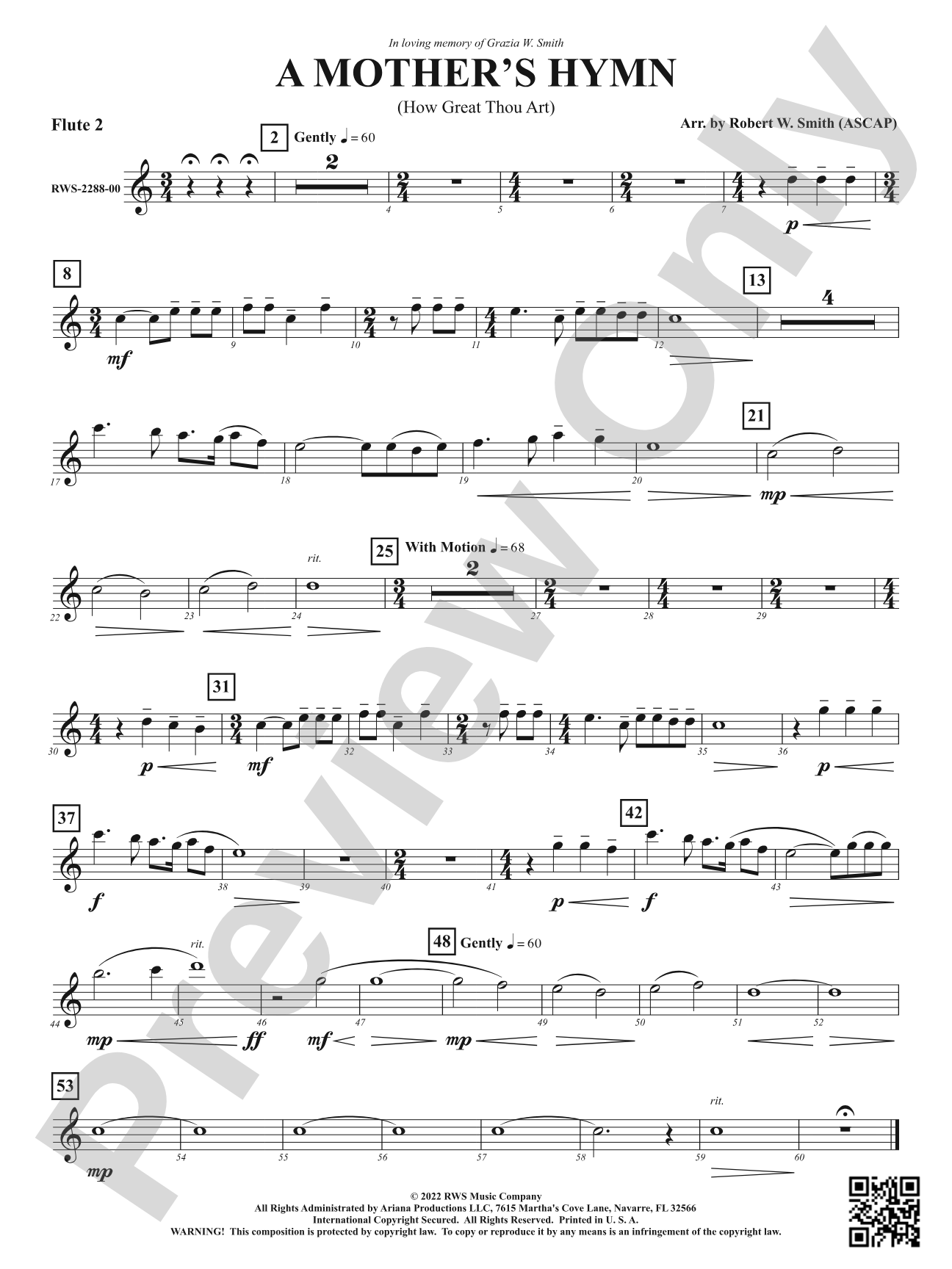 A Mother's Hymn - How Great Thou Art: 2nd Flute