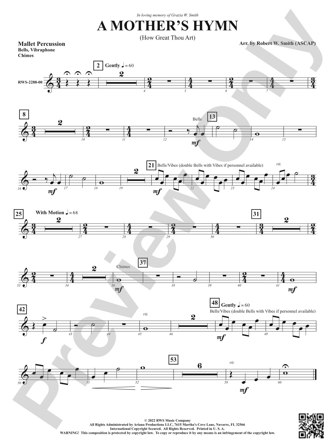 A Mother's Hymn - How Great Thou Art: 1st Mallet Percussion