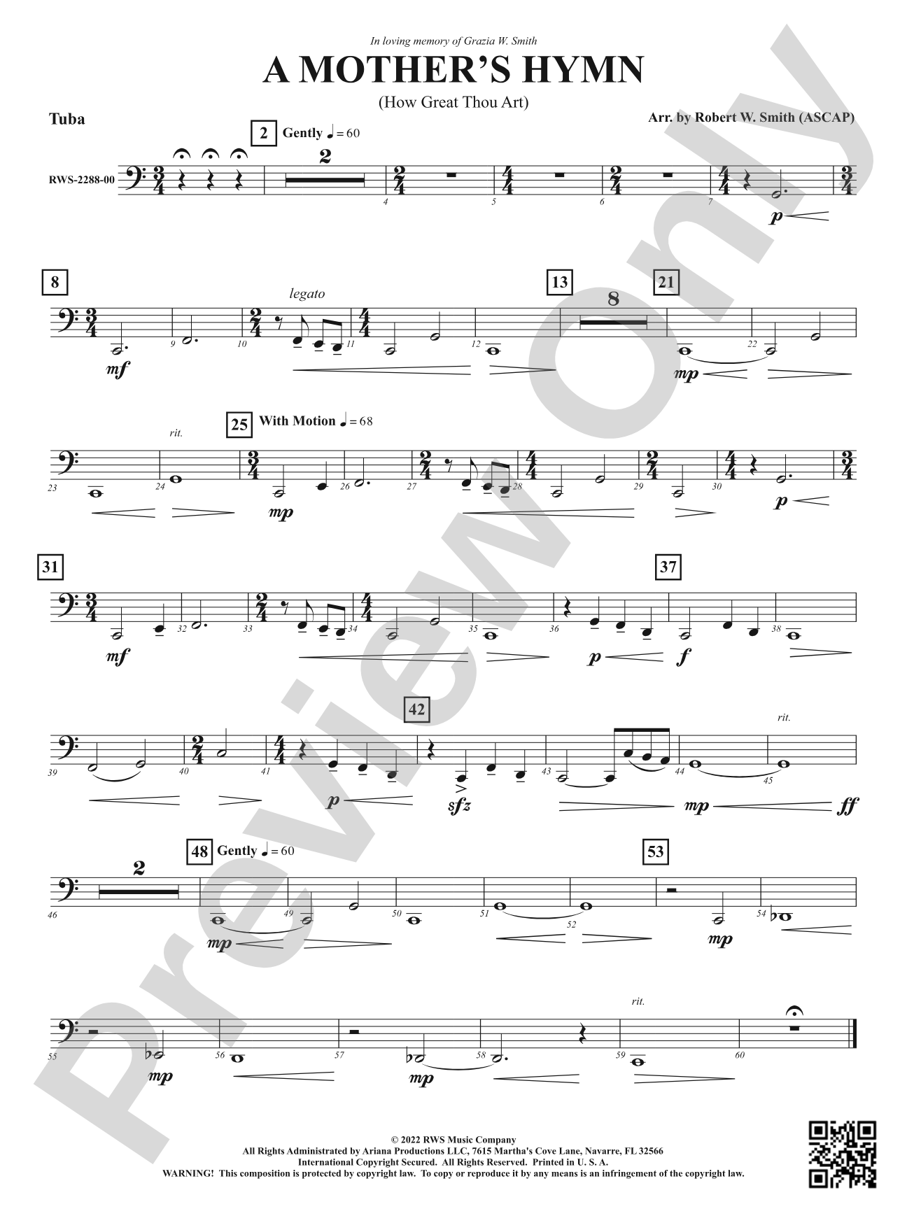 A Mother's Hymn - How Great Thou Art: Tuba