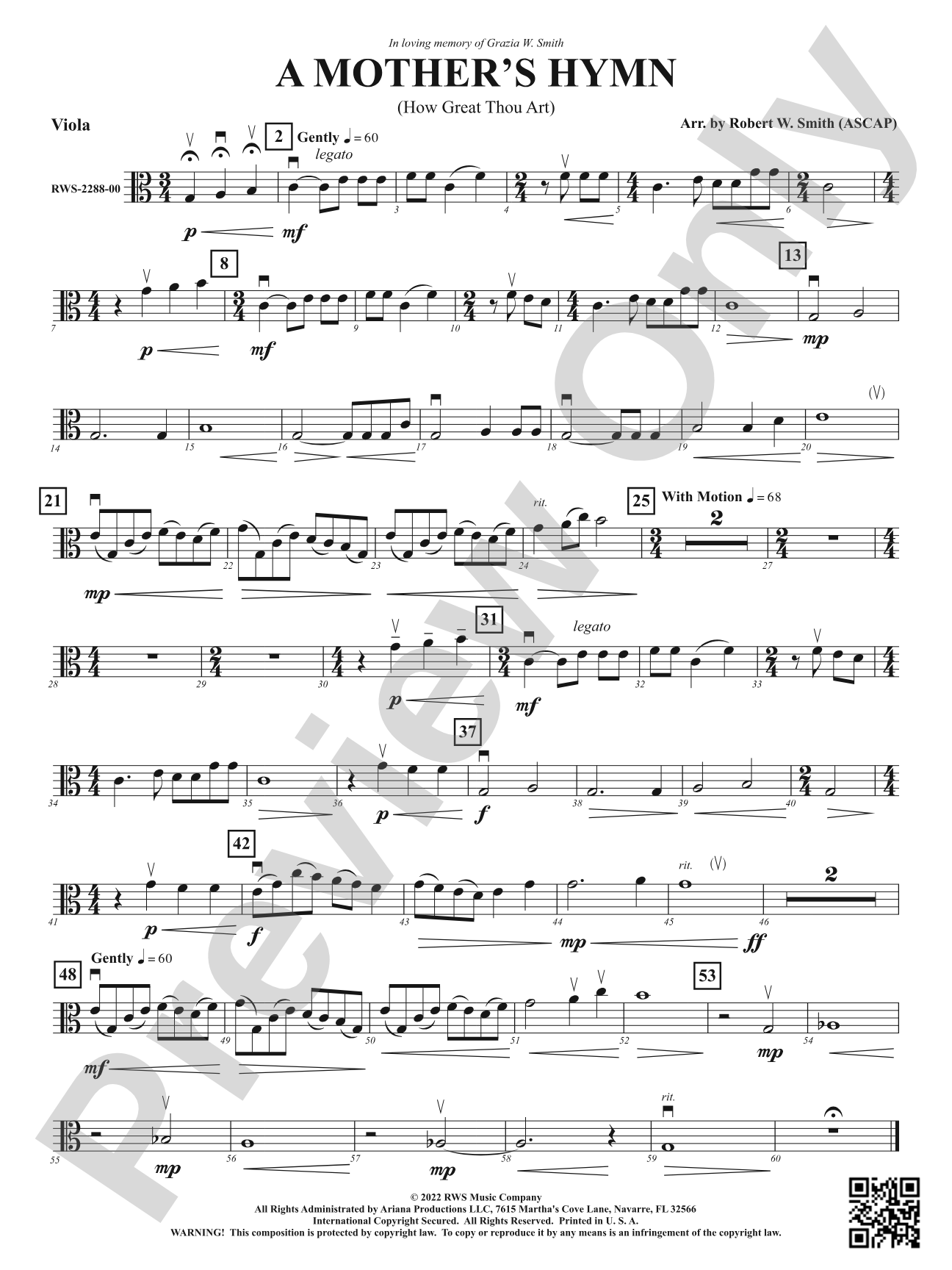 A Mother's Hymn - How Great Thou Art: Viola