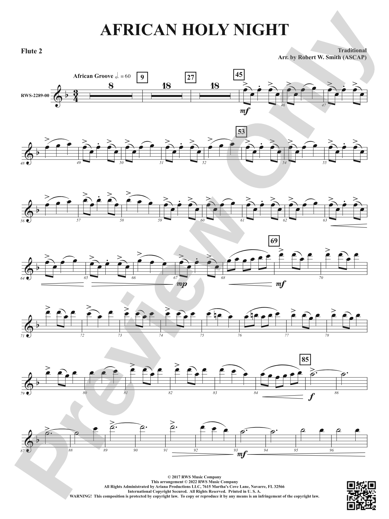 African Holy Night: 2nd Flute