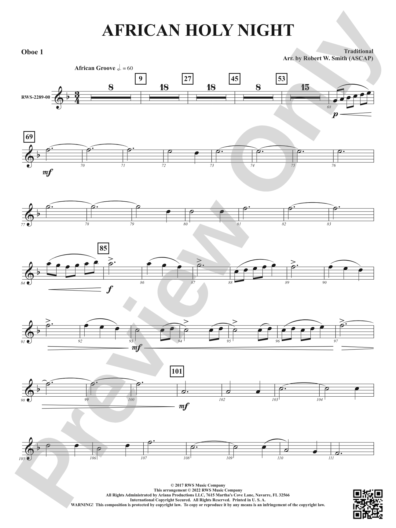 African Holy Night: Oboe