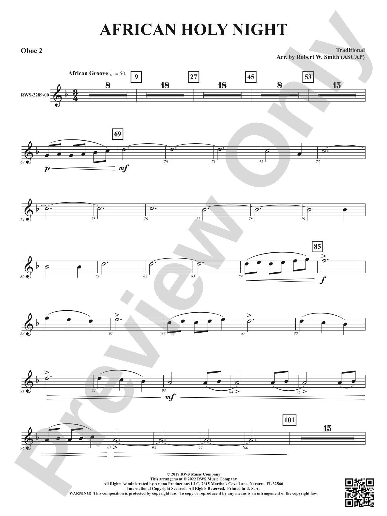 African Holy Night: 2nd Oboe