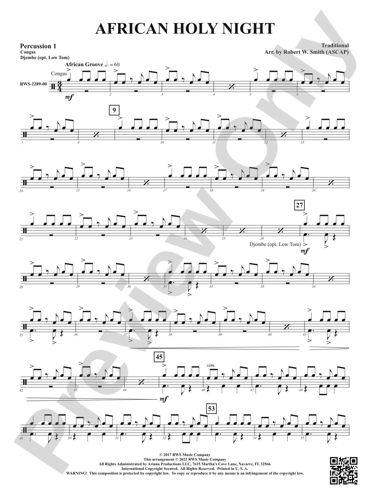 African Holy Night: 1st Percussion