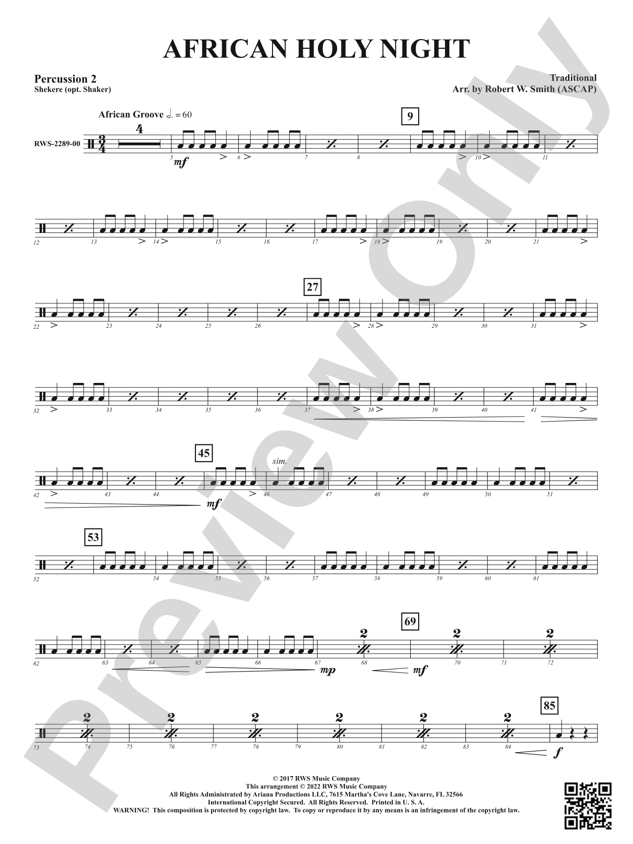 African Holy Night: 2nd Percussion