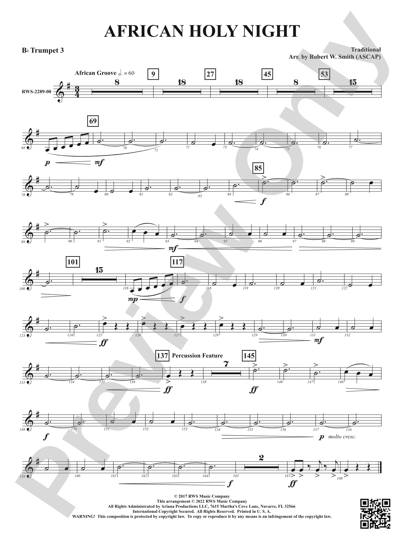 African Holy Night: 3rd B-flat Trumpet