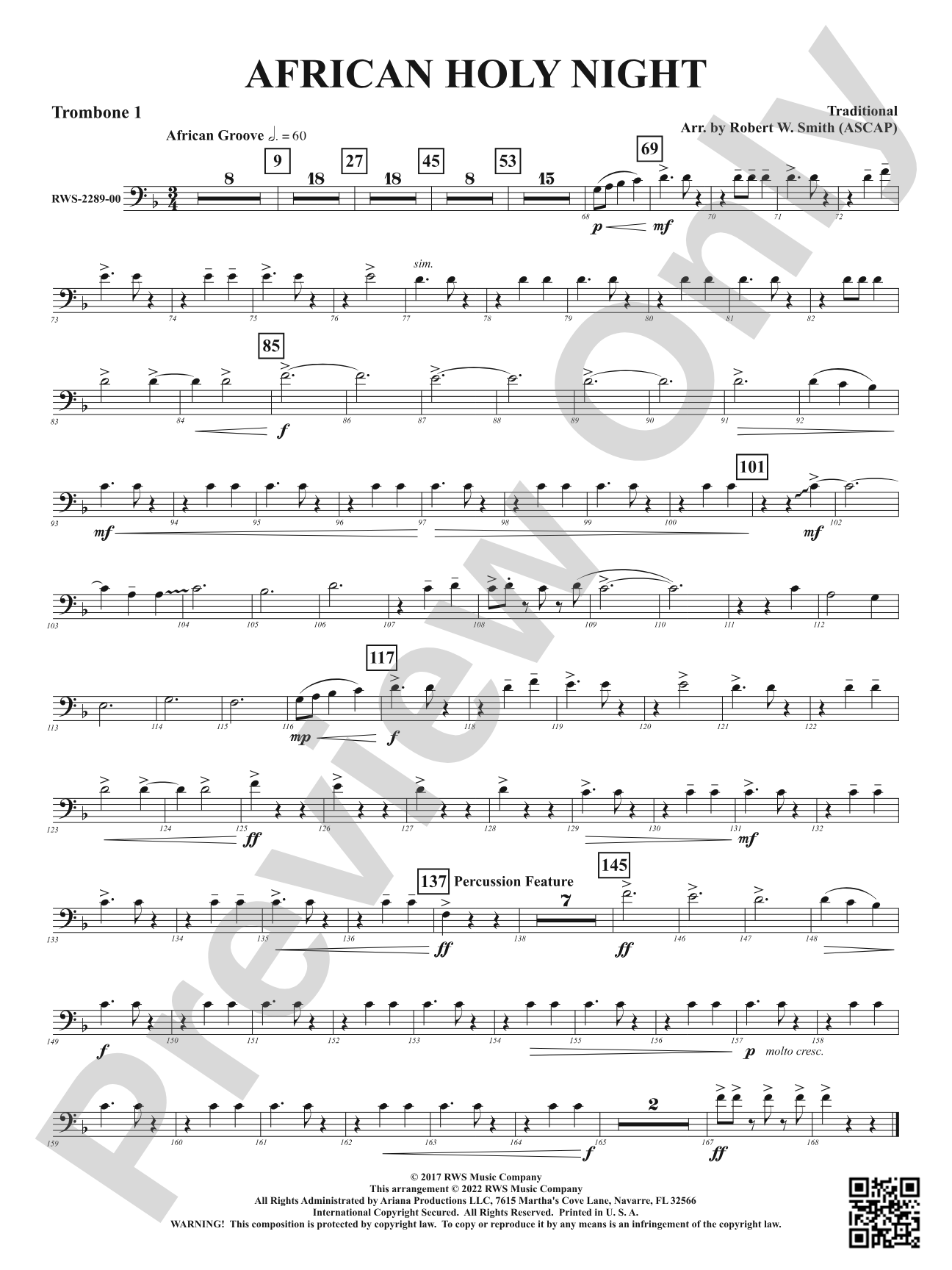 African Holy Night: 1st Trombone