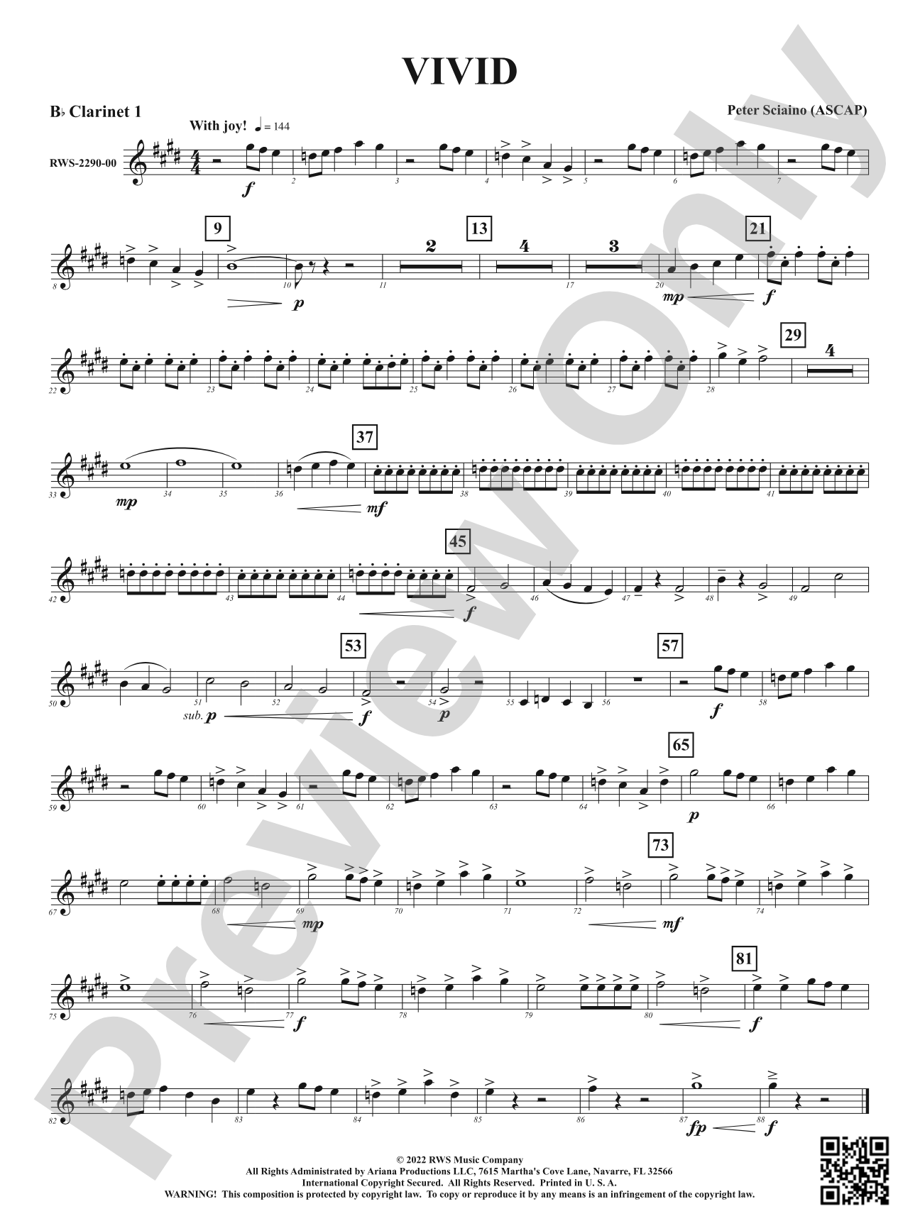 Vivid: 1st B-flat Clarinet
