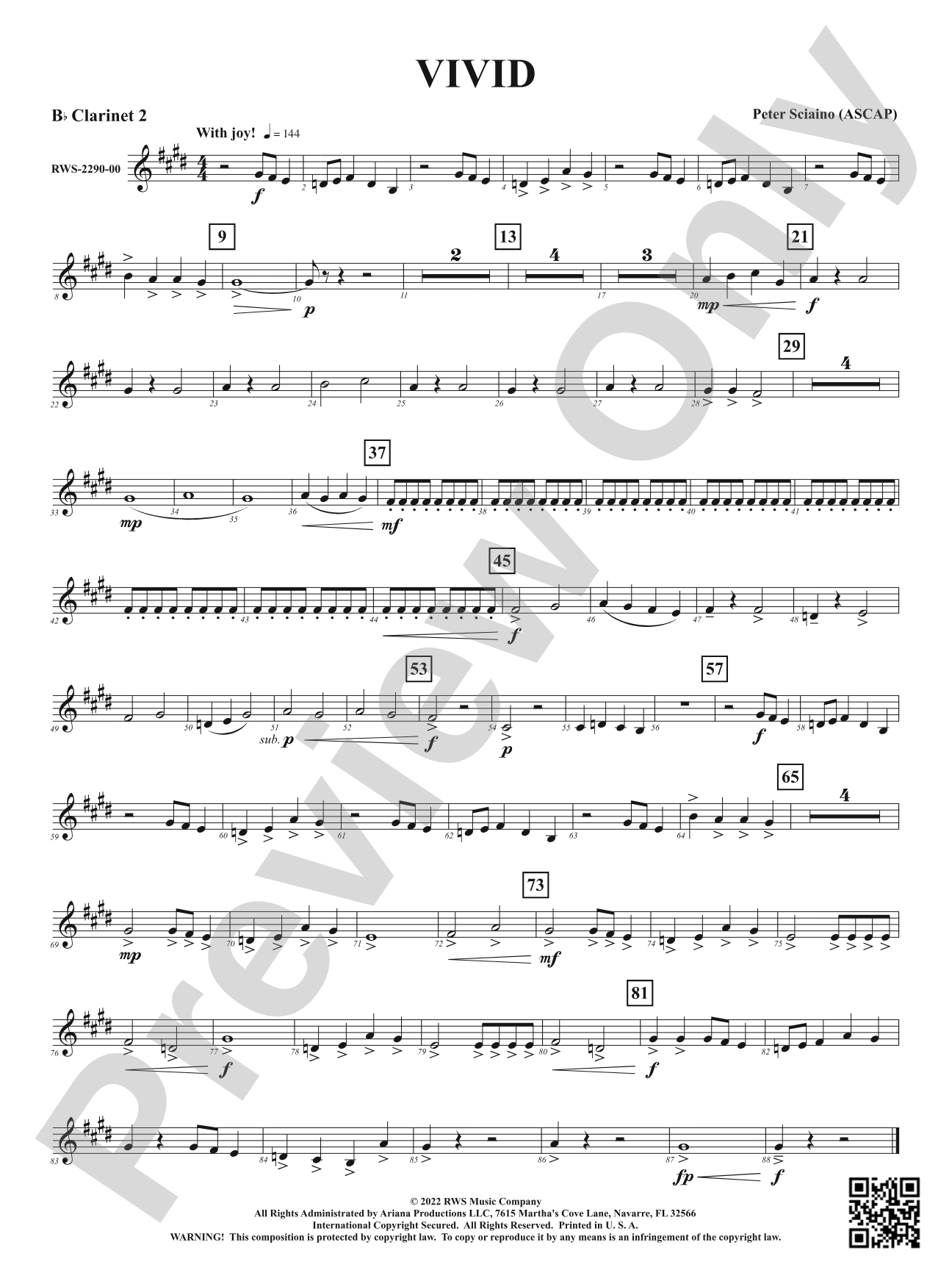 Vivid: 2nd B-flat Clarinet