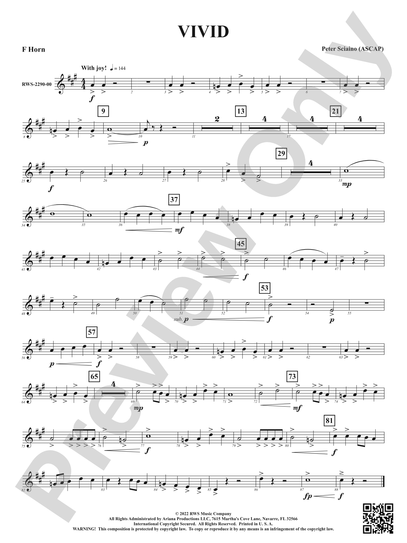 Vivid: 1st F Horn