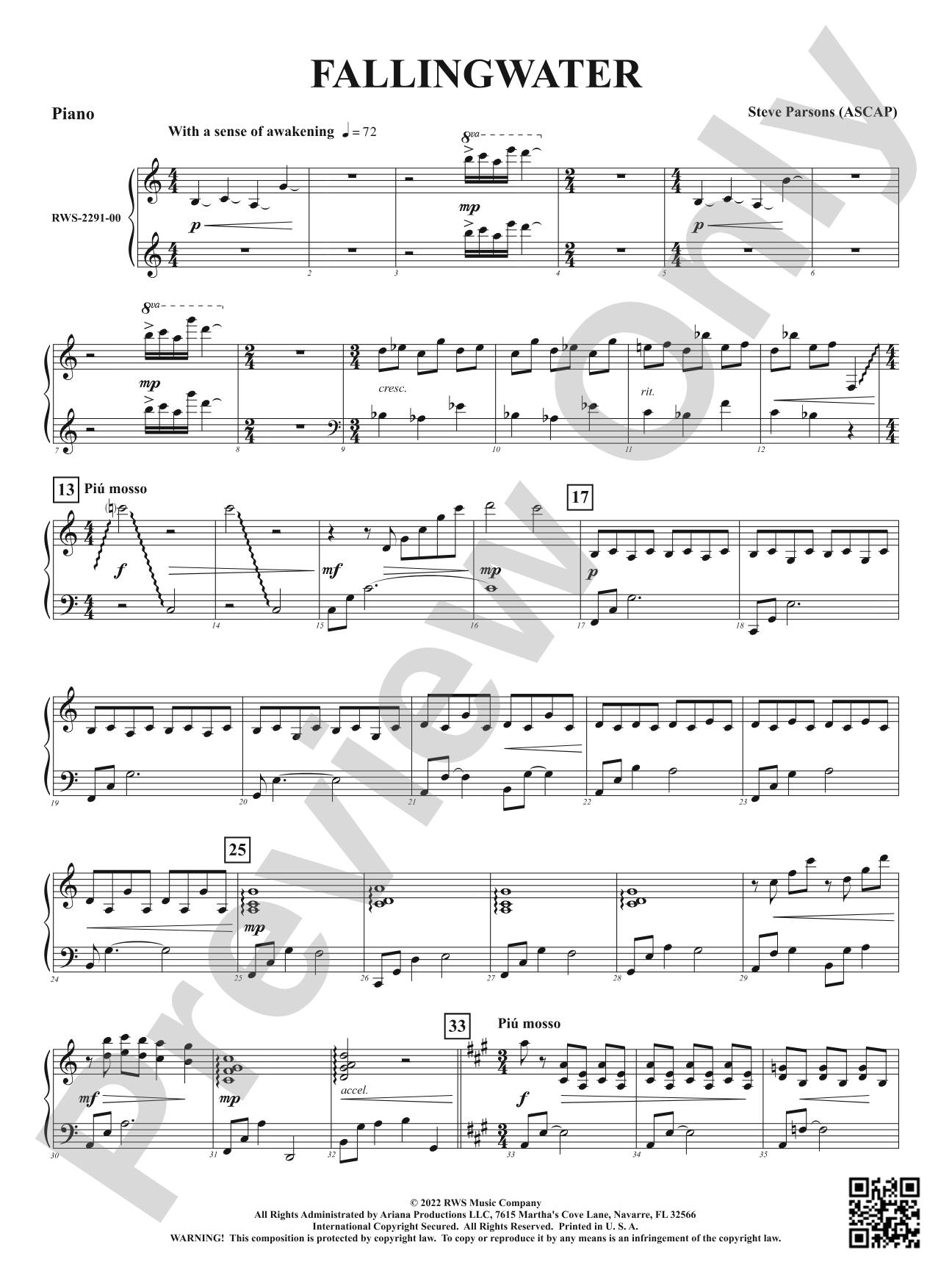 Fallingwater: Piano Accompaniment