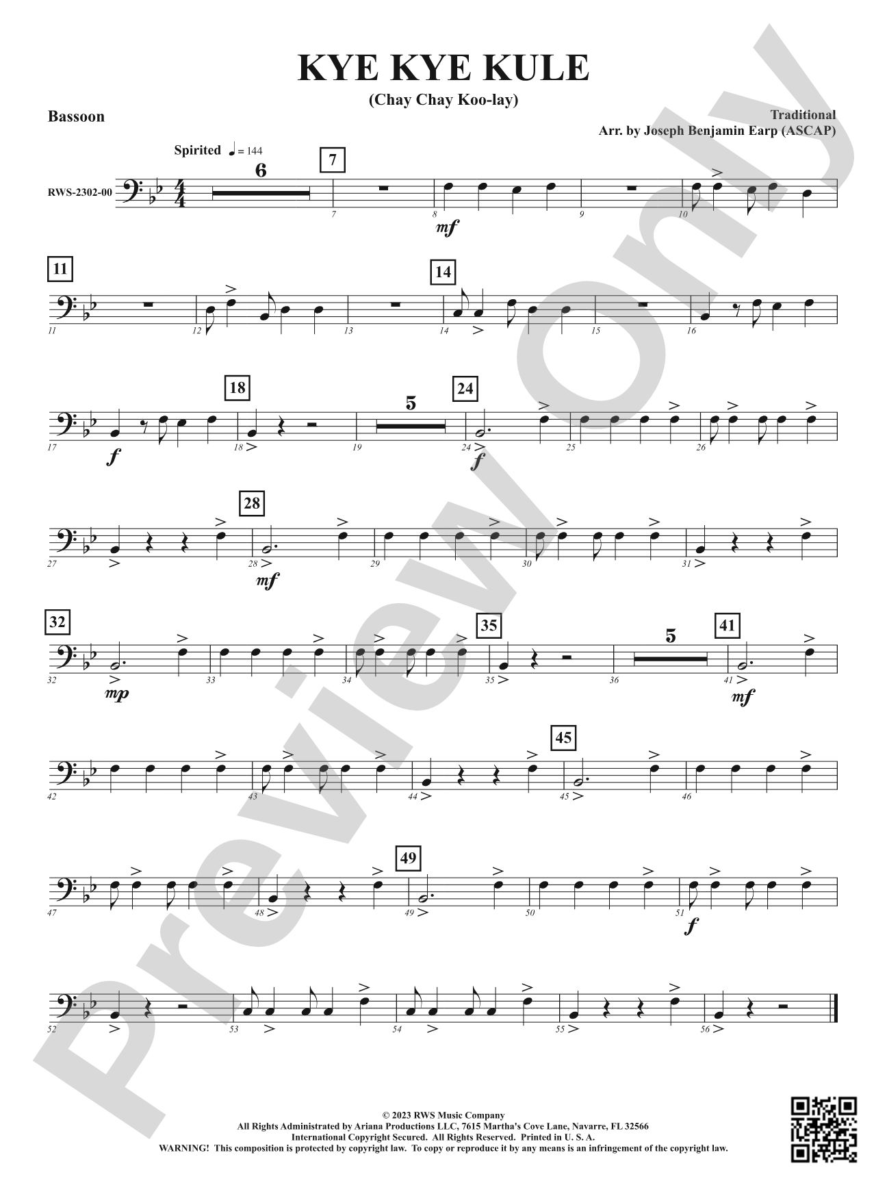 Kye Kye Kule - Chay Chay Koo-lay: Bassoon