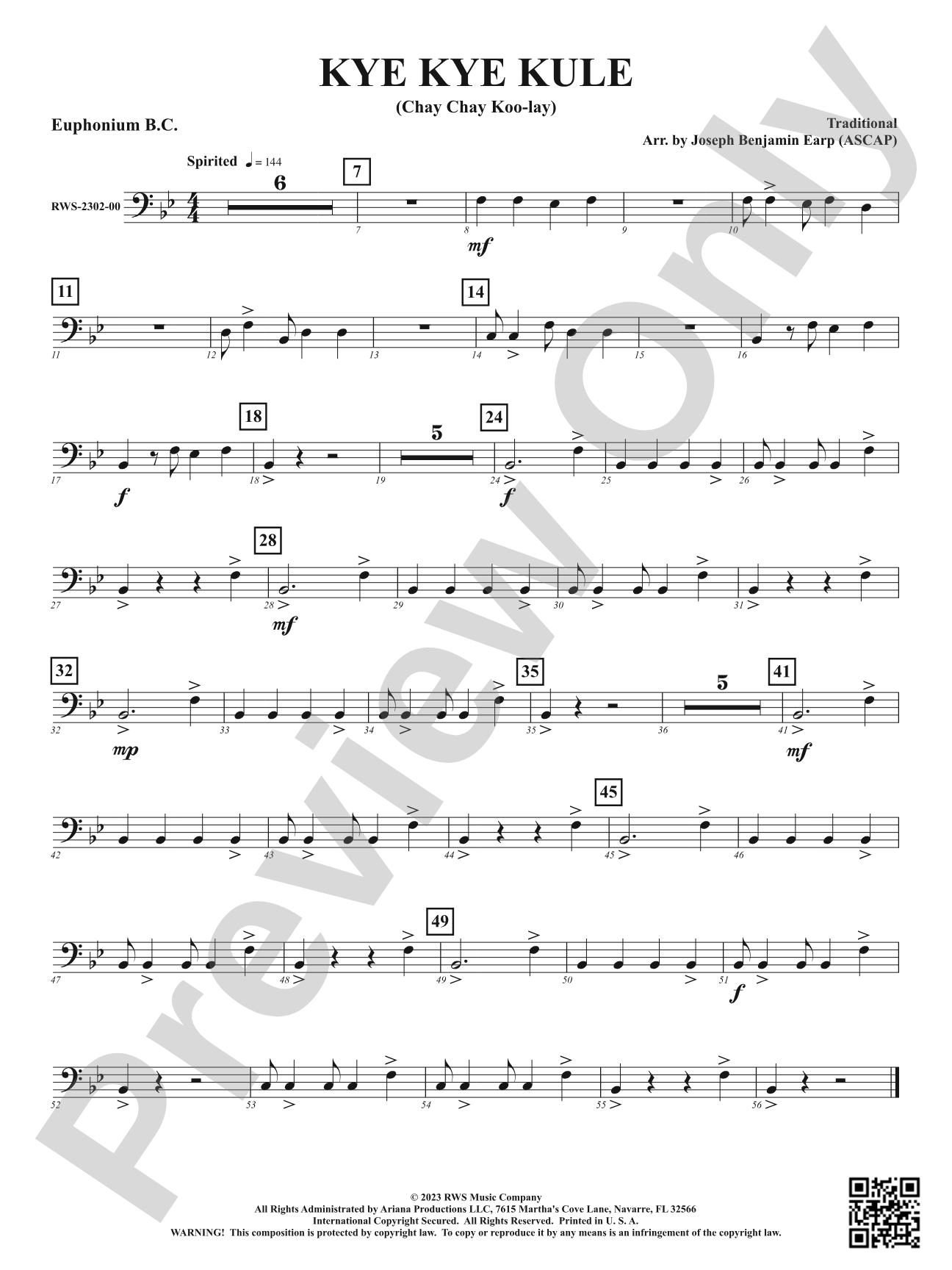 Kye Kye Kule - Chay Chay Koo-lay: Baritone B.C.