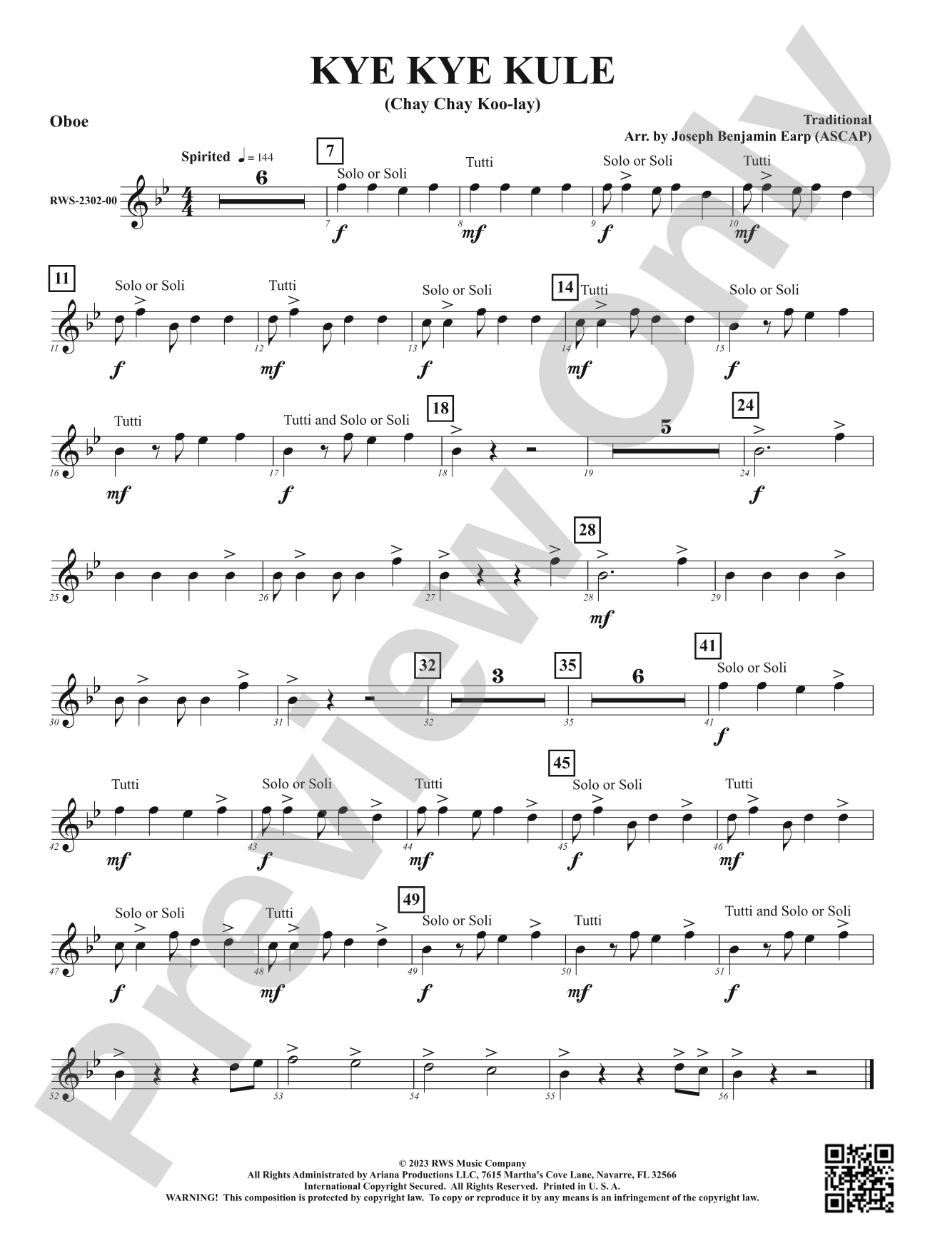 Kye Kye Kule - Chay Chay Koo-lay: Oboe