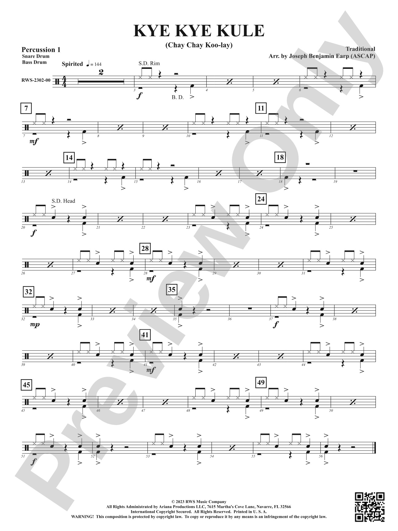 Kye Kye Kule - Chay Chay Koo-lay: 1st Percussion