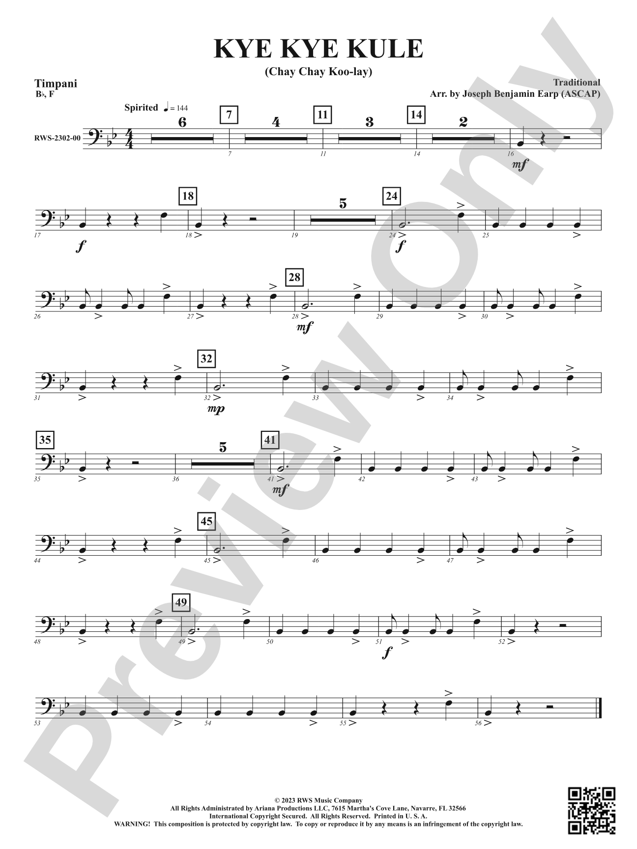 Kye Kye Kule - Chay Chay Koo-lay: Timpani