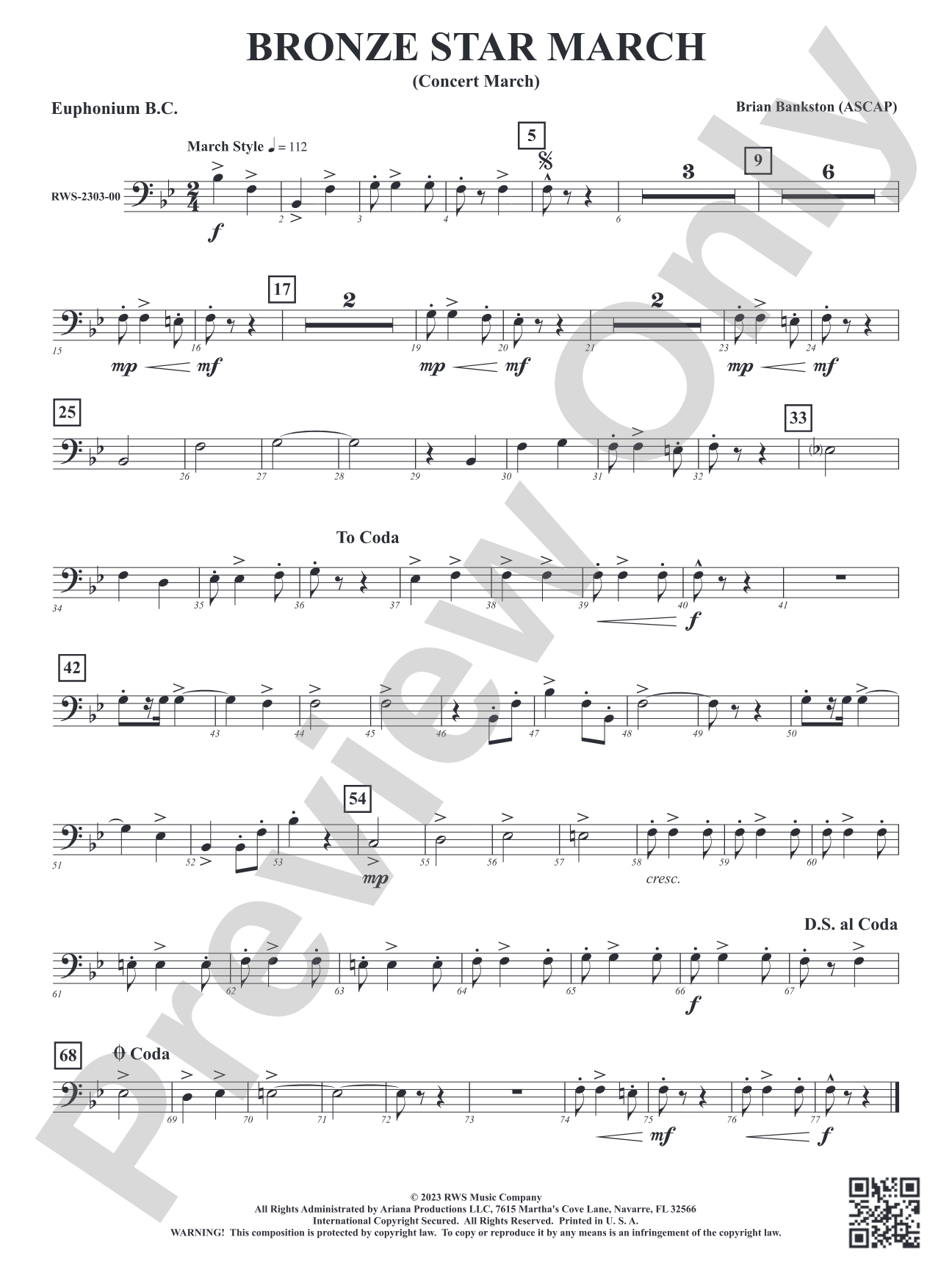 Bronze Star March - Concert March: Baritone B.C.