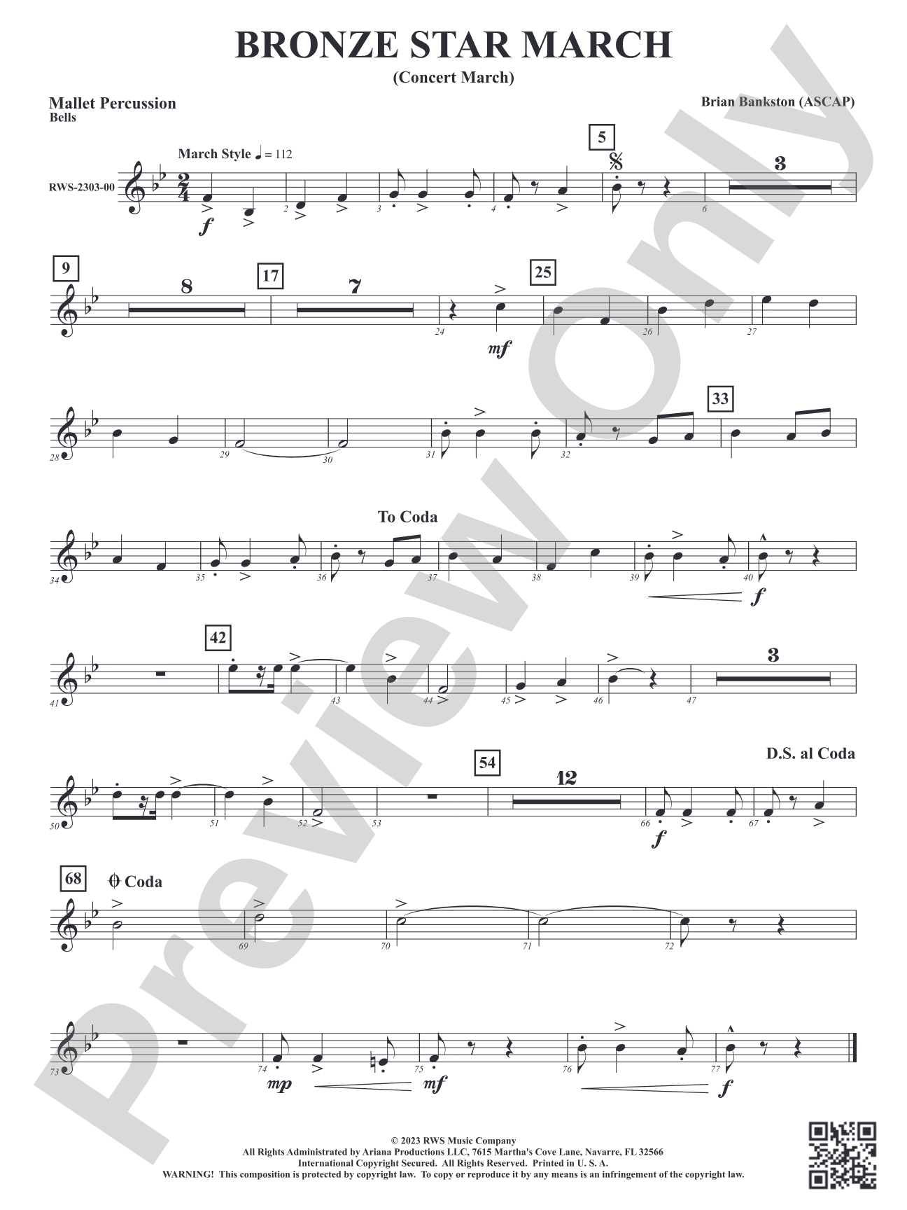 Bronze Star March - Concert March: Mallets