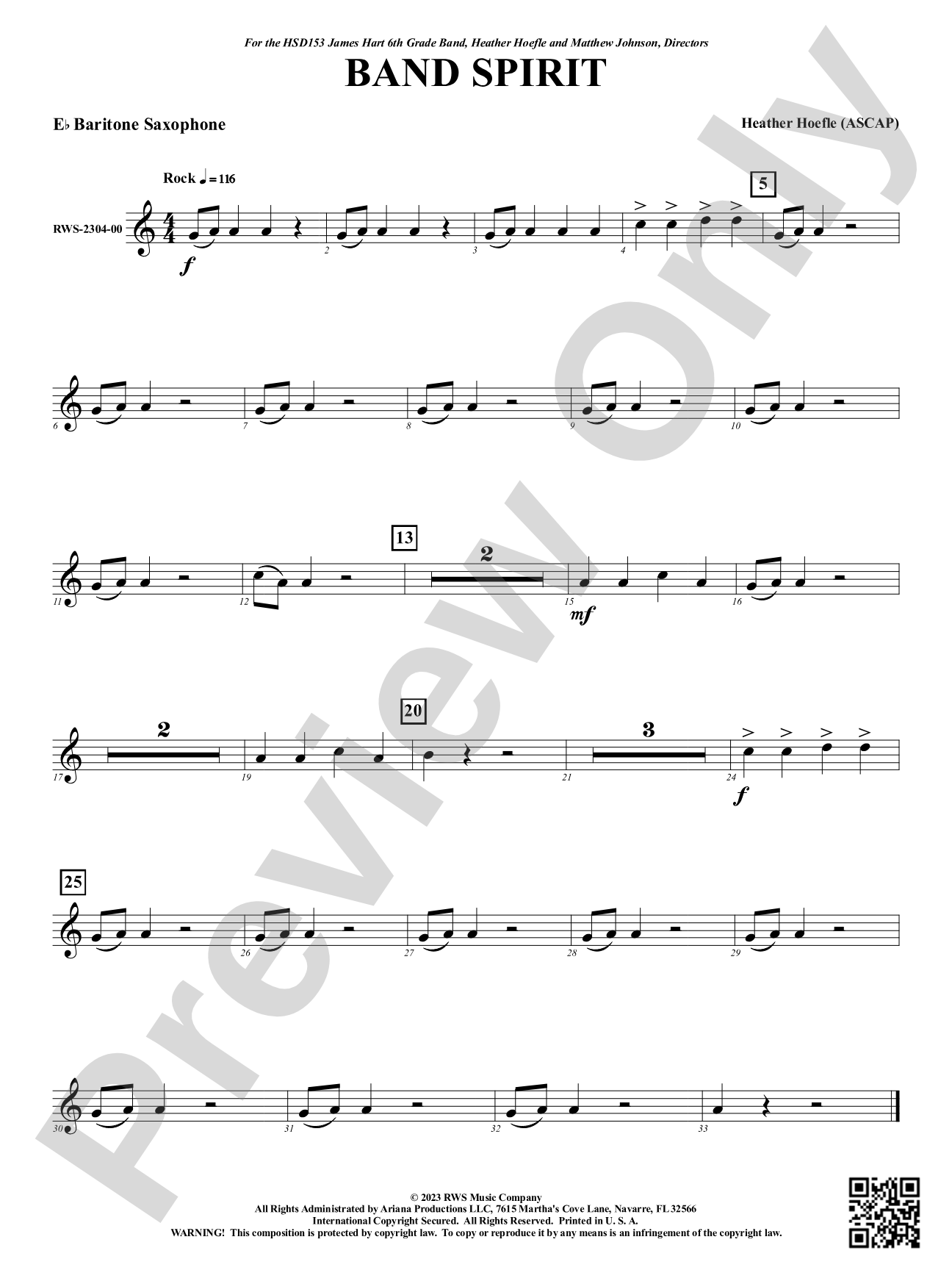 Band Spirit: E-flat Baritone Saxophone