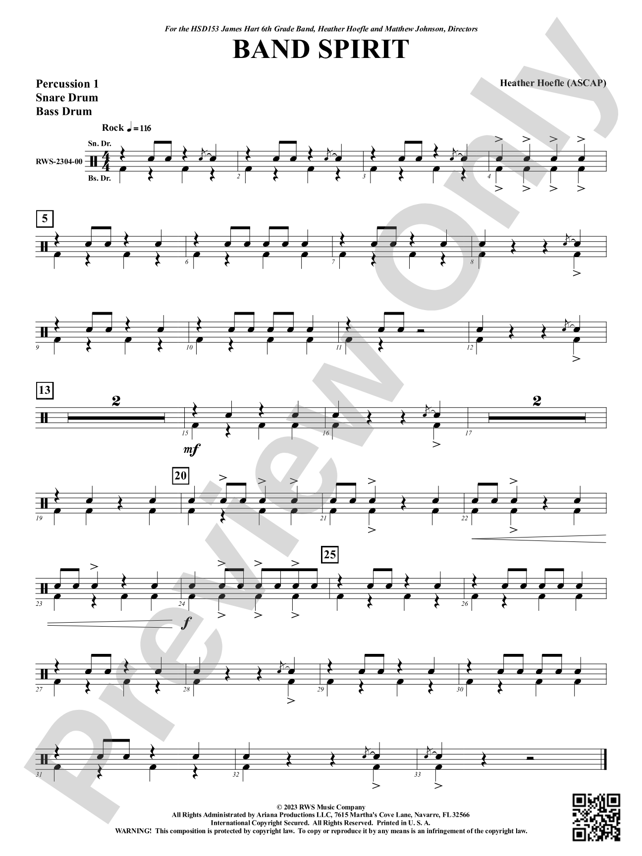 Band Spirit: 1st Percussion