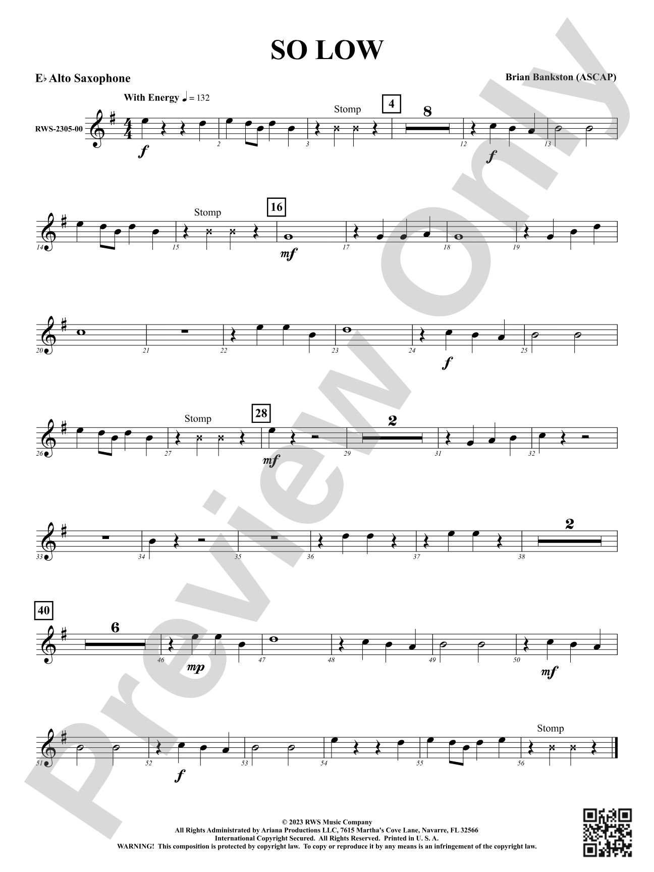 So Low: 1st E-flat Alto Saxophone