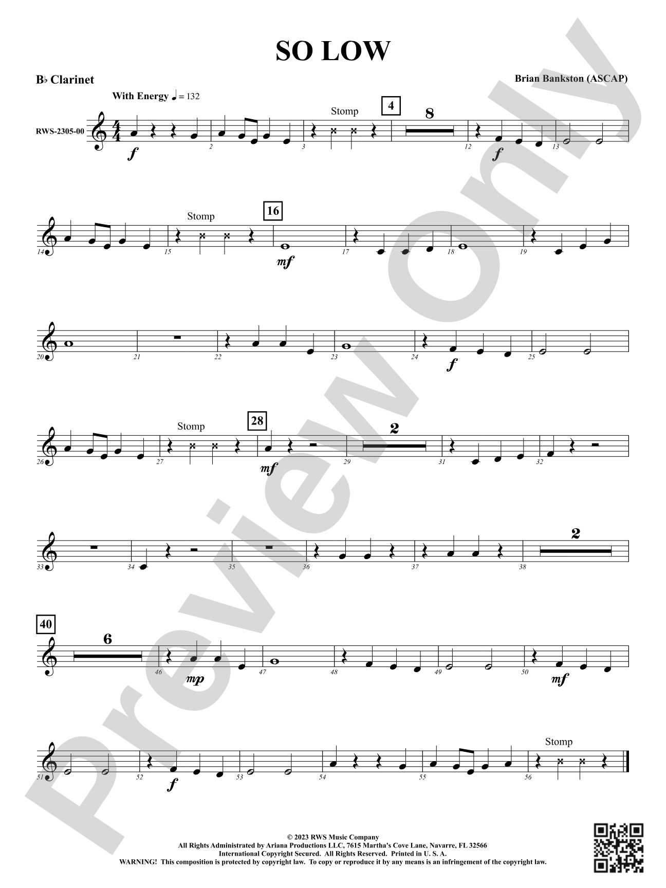 So Low: 1st B-flat Clarinet