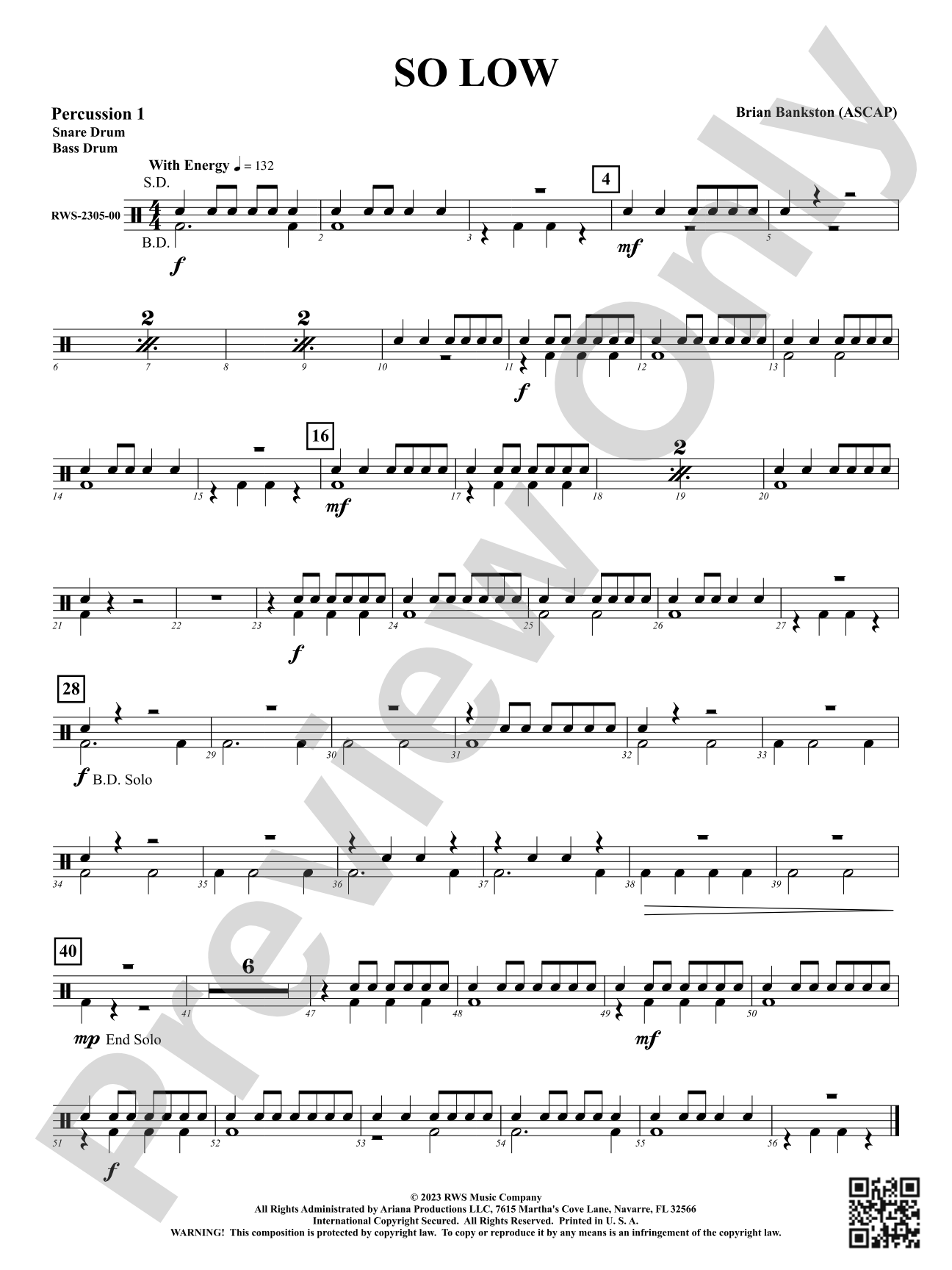 So Low: 1st Percussion