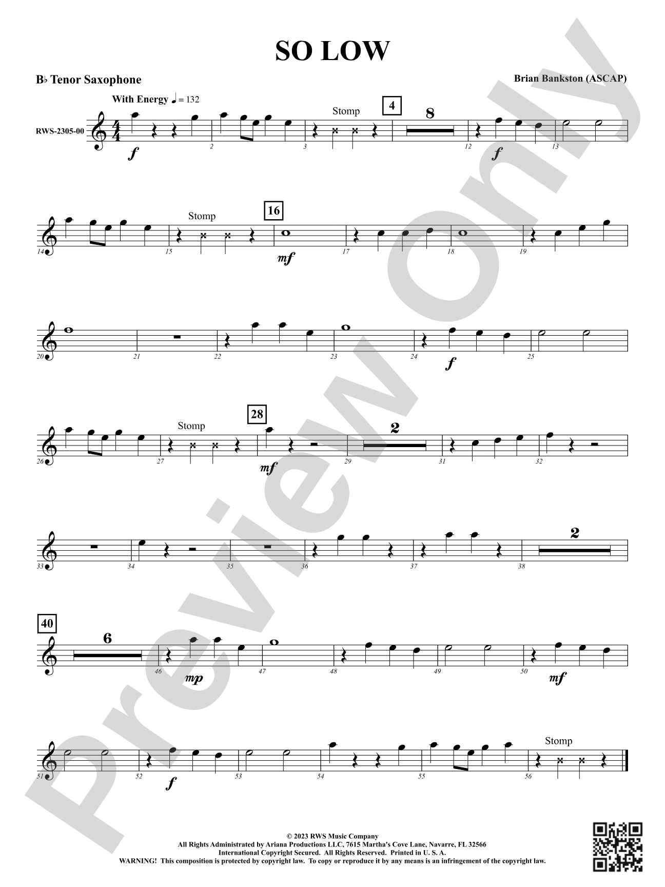 So Low: B-flat Tenor Saxophone