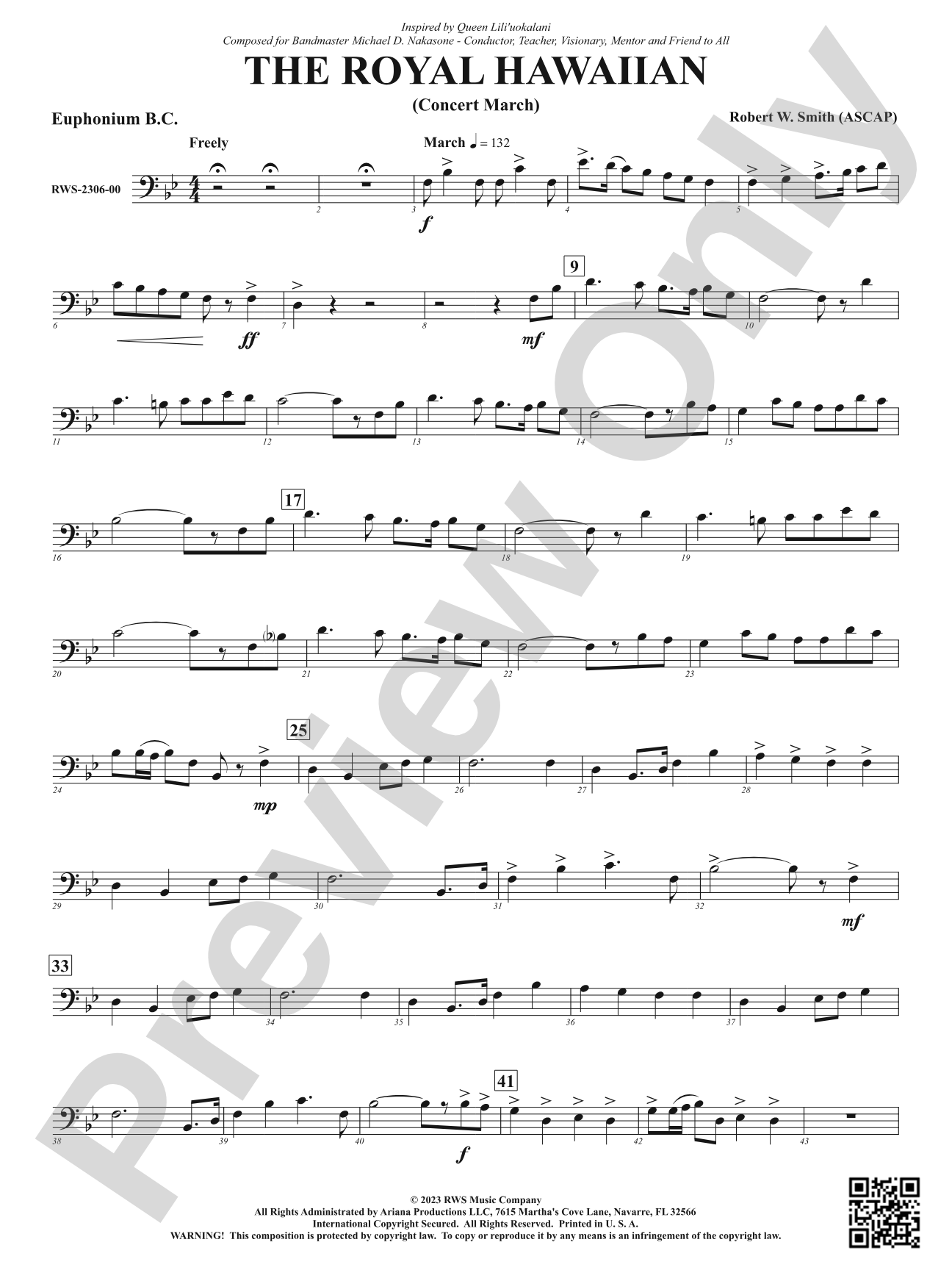 The Royal Hawaiian - Concert March: Baritone B.C.
