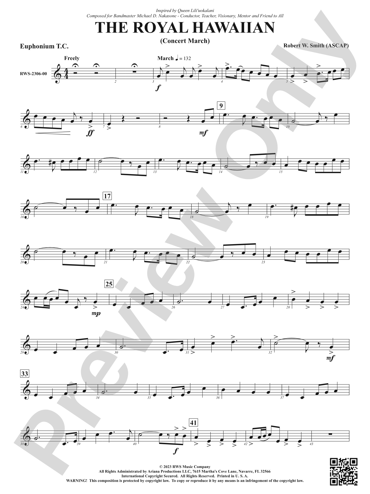 The Royal Hawaiian - Concert March: Baritone T.C.